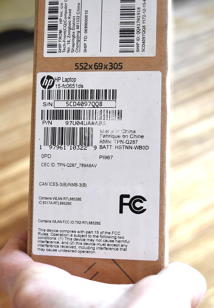 HP 15-fc0651ds 15.6in Laptop AMD 7120u 4gb MEM 128gb SSD Win11 NIB