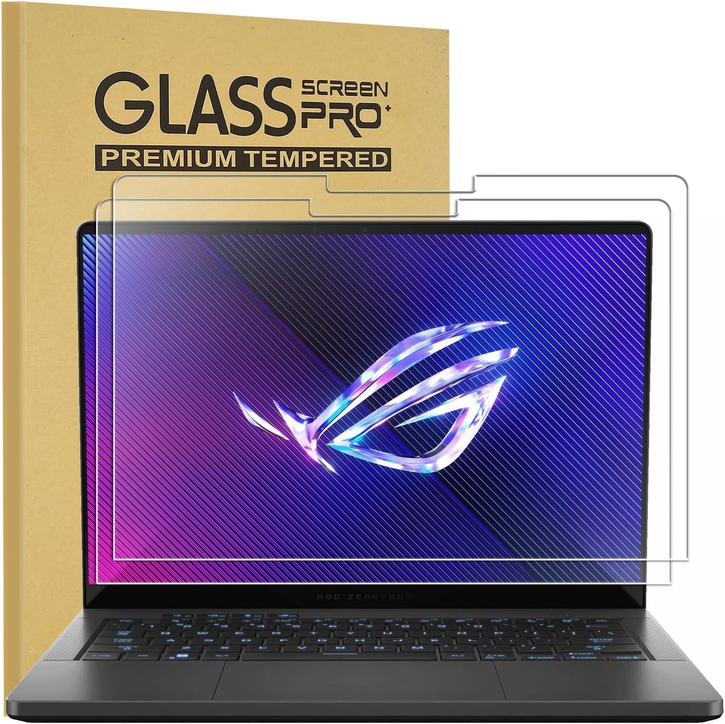 2 Pack of Ultra Clear Tempered Glass Screen Protectors for ASUS ROG Zephyrus G14