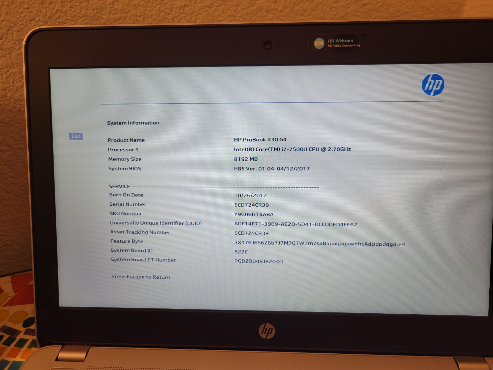 (Lot of 2) HP PROBOOK 430 G4 Intel Core i7-7500U @2.70GHz – 8GB RAM – No HDD/OS