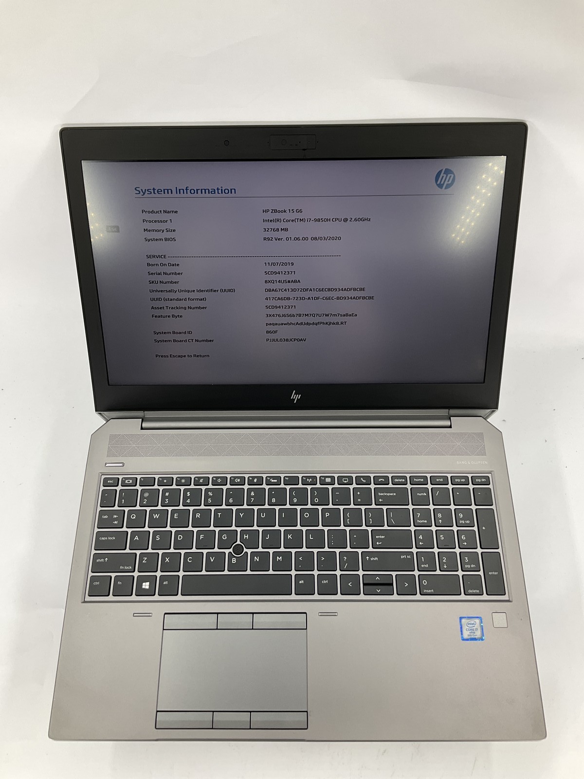 HP Zbook 15 G6 15.6″ Core i7-9850H 512GB 32GB B Win 11 Pro T1000