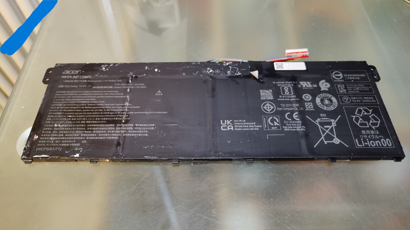 ACER GENUINE AV15 A515-53 AV 15-51 BATTERY AP19B5L 15.4V 344OmAh 52.9Wh ORIGINAL
