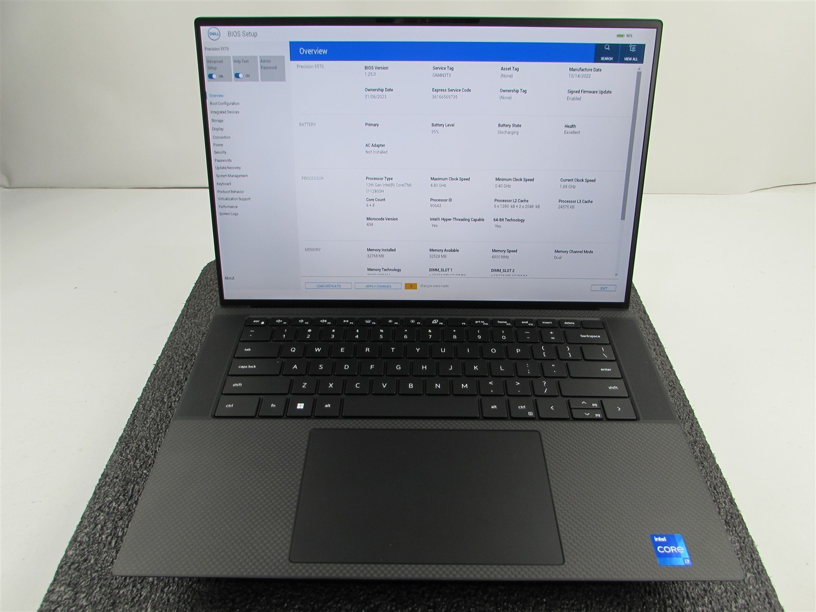 DELL PRECISION 5570 CORE I7-12800H 1TB SSD 32GB RAM NVIDIA RTX A1000 WIN 11 PRO