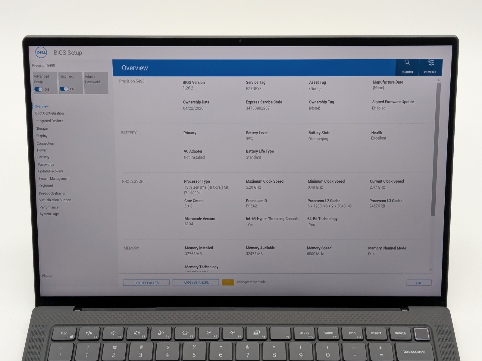 Dell Precision 5480 14″ 2560 x 1600 Touch I7-13800H 1TB SSD 32GB W11P RTX A1000