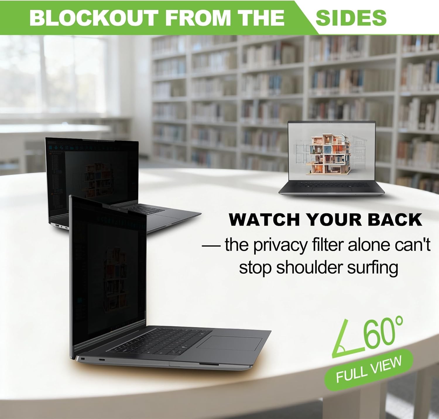 Magnetic 14″ Privacy Shield for Laptops, Anti-Glare Screen, Fits 16:10 Displays