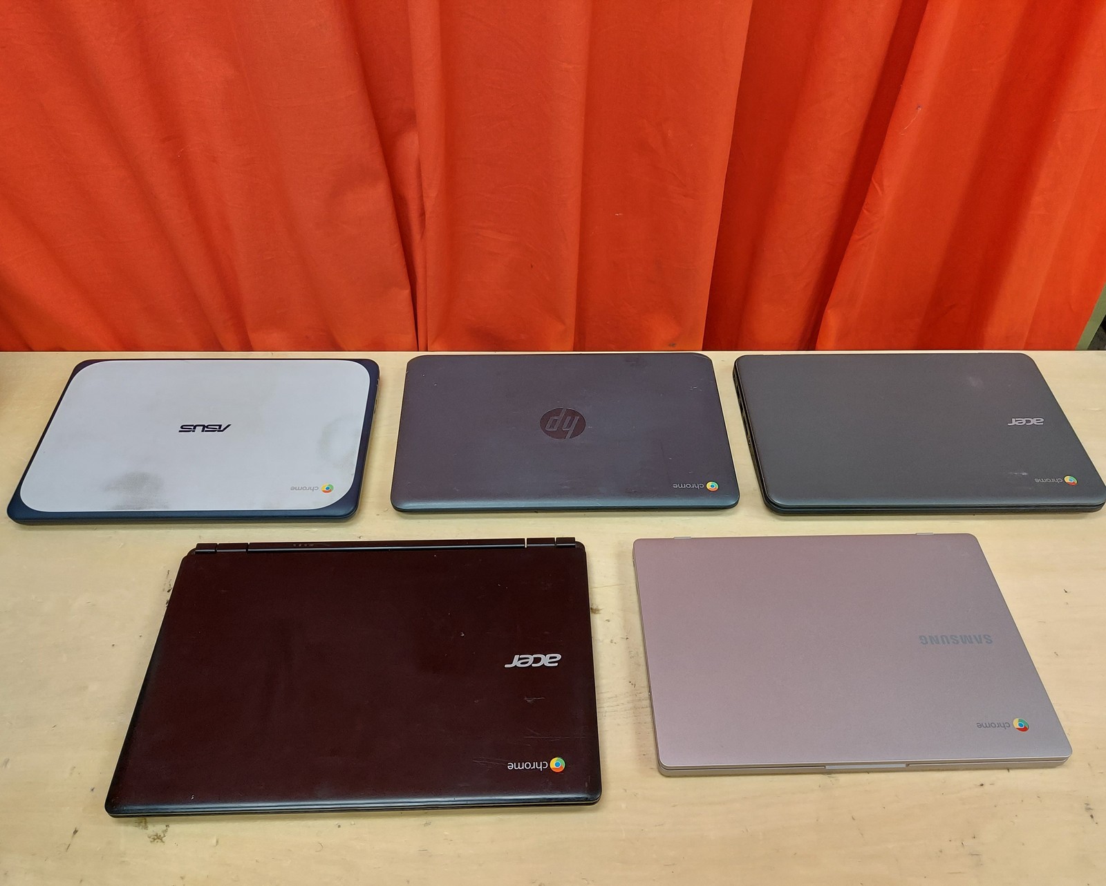 Lot Of 5 Chromebooks Acer ASUS Samsung HP Nvidia Notebook Laptop Gray 1508