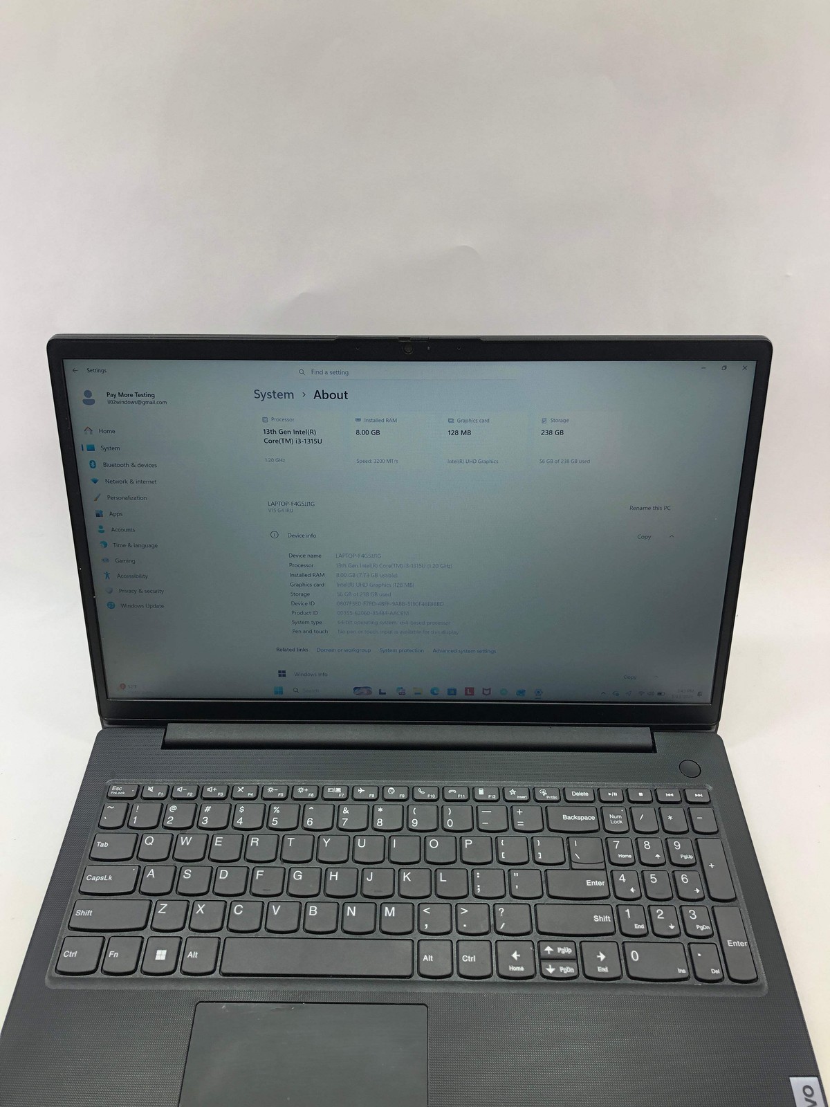 Lenovo V15 G4 IRU 15.6″ i3-1315U 1.2GHz 8GB RAM 256GB SSD