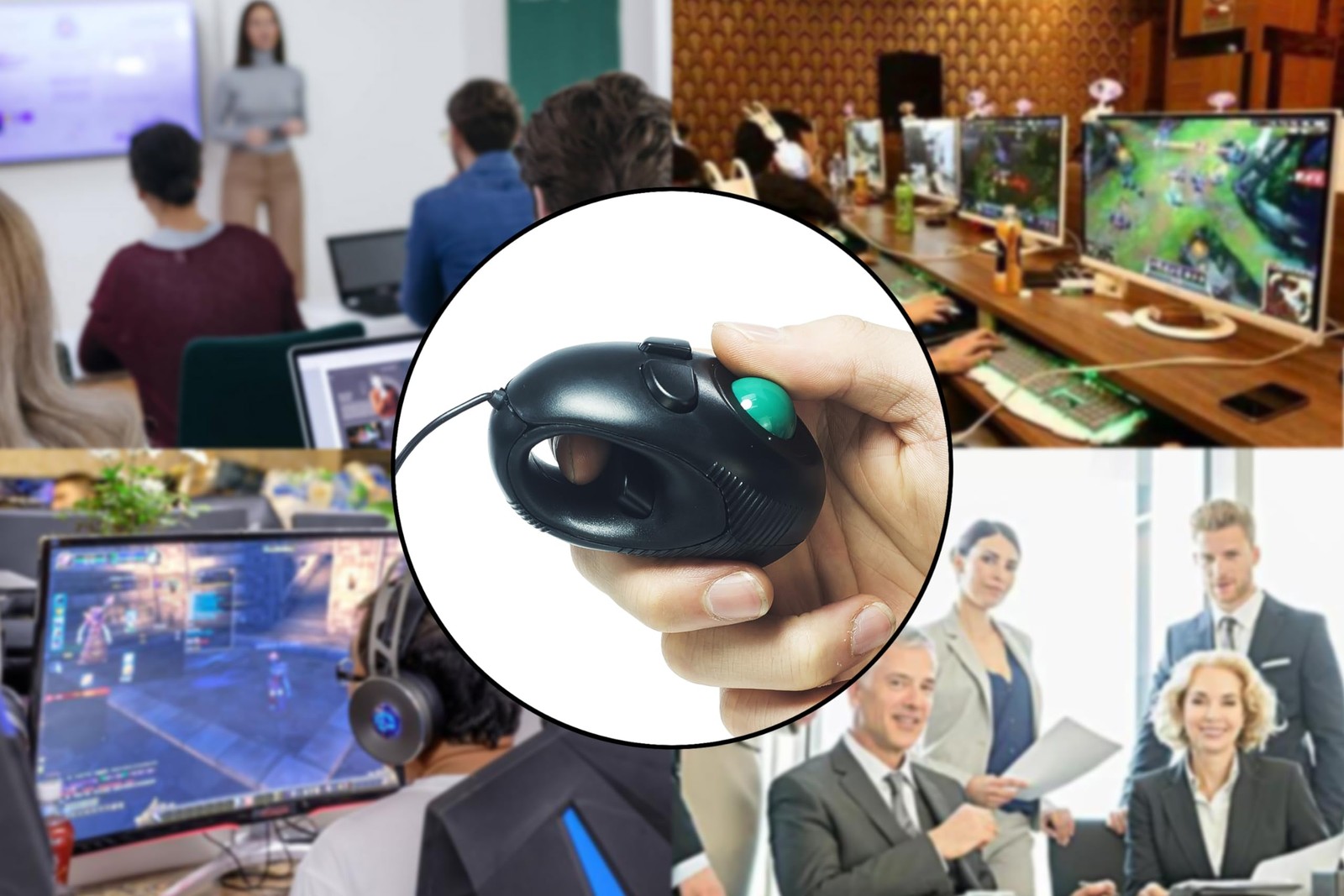 YUMQUA Finger Mouse Handheld Trackball Mouse Fingertip Mini 4D USB Wired Pointer