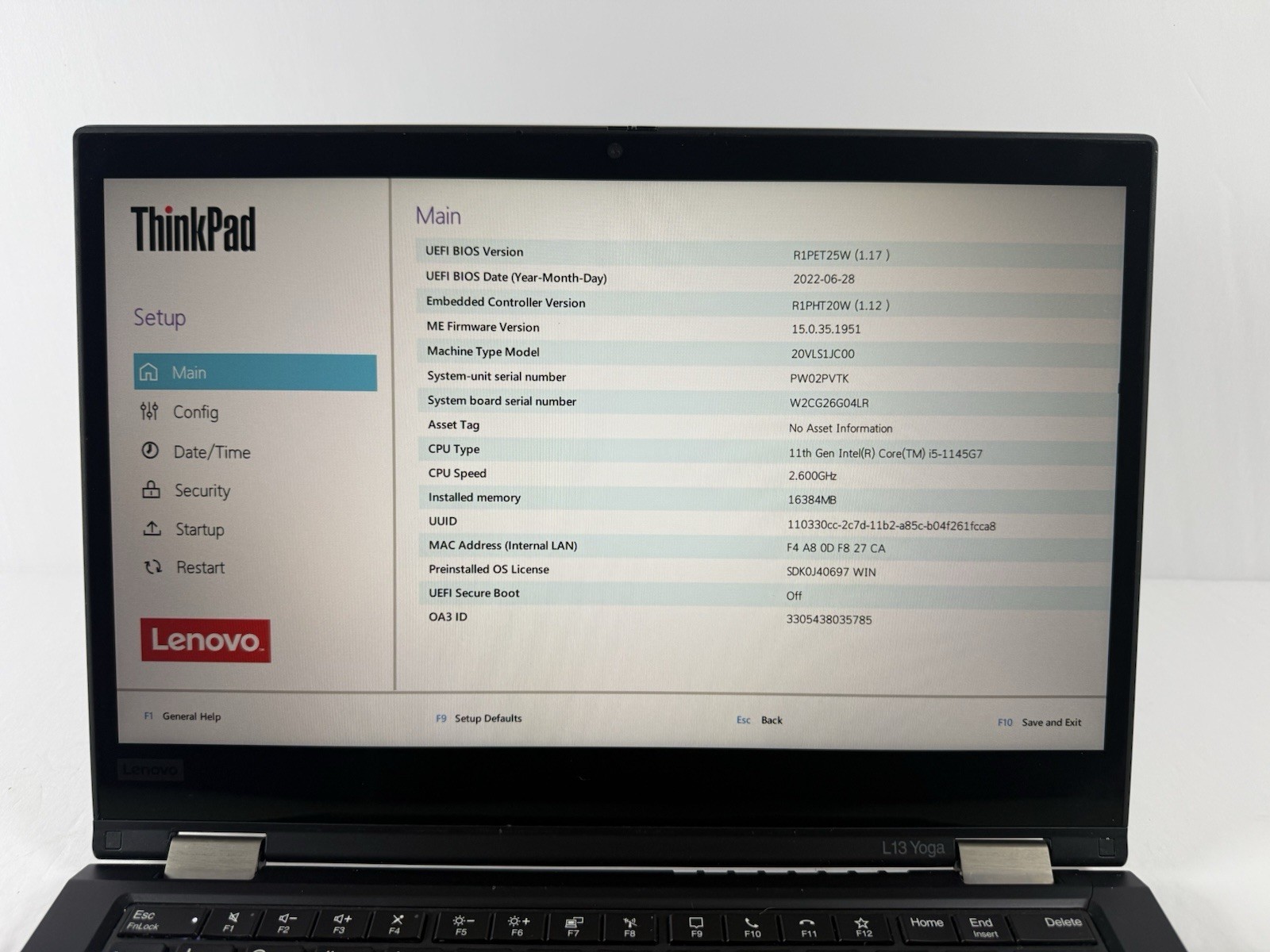 Lenovo ThinkPad L13 Yoga Gen2 2-in-1 Touch i5-1145G7 Gen 16GB RAM No SSD /OS