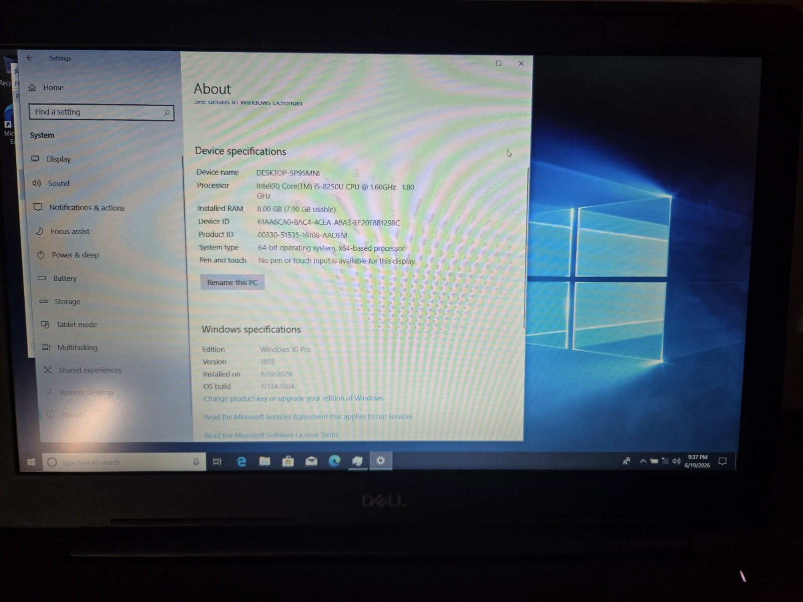 Dell Latitude 3590 i5-8th Gen 8GB RAM 256GB SSD Windows 10 Pro