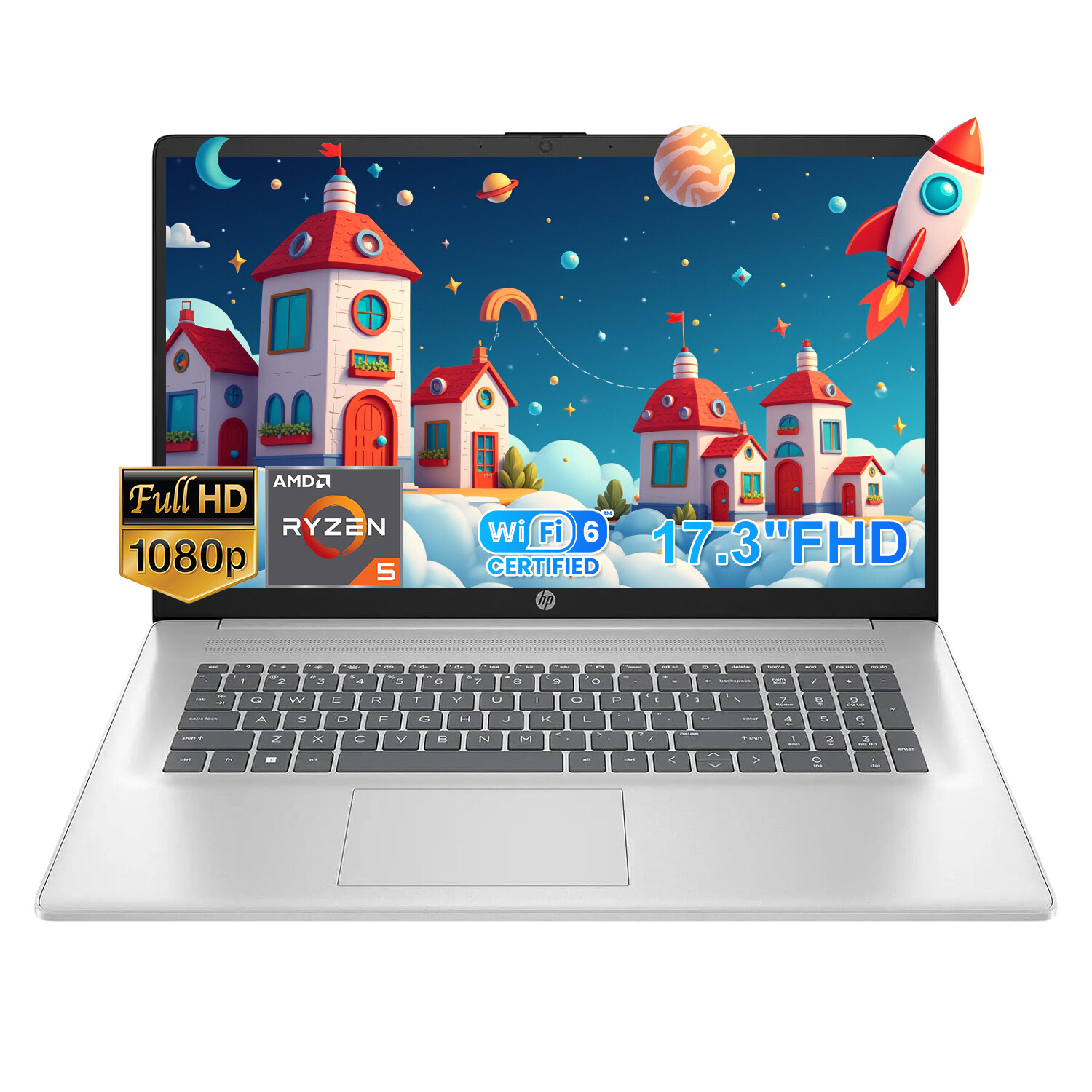 2025 HP 17.3″ FHD Laptop Computer AMD Ryzen 5 7430U UP TO 64GB RAM,2TB SSD