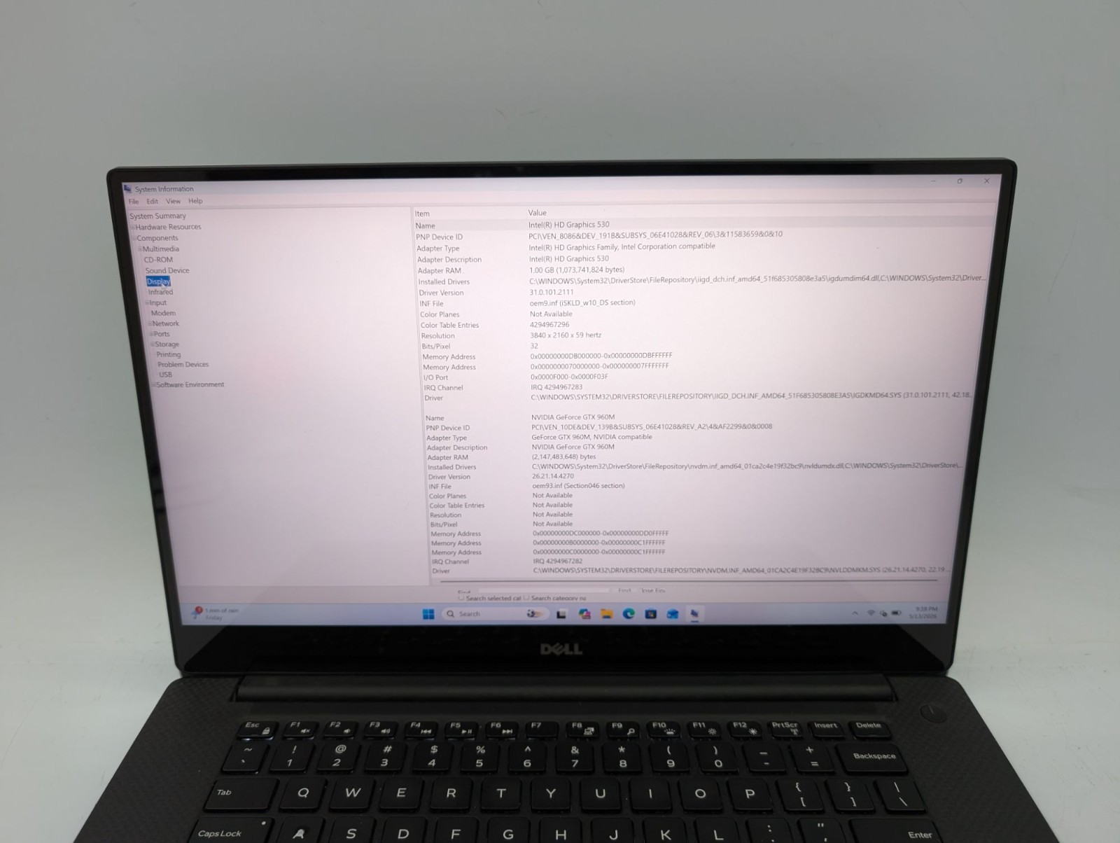 Dell XPS 15 9550 15.6″ Laptop i7-6700HQ 16GB RAM 512GB SSD Win11 Pro Parts