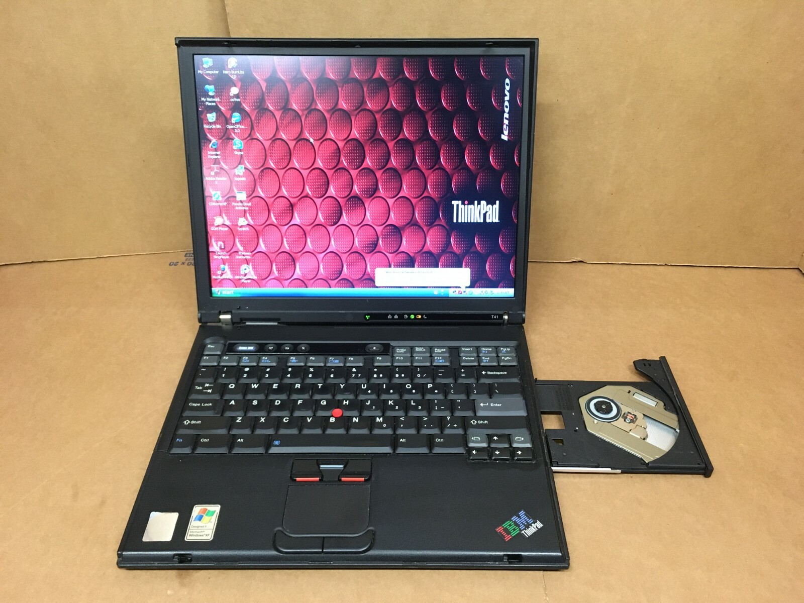 IBM THINKPAD T41 Vintage Laptop 1.60GHz 512MB RAM 80GB HDD WINDOWS XP SP3 ATI 75