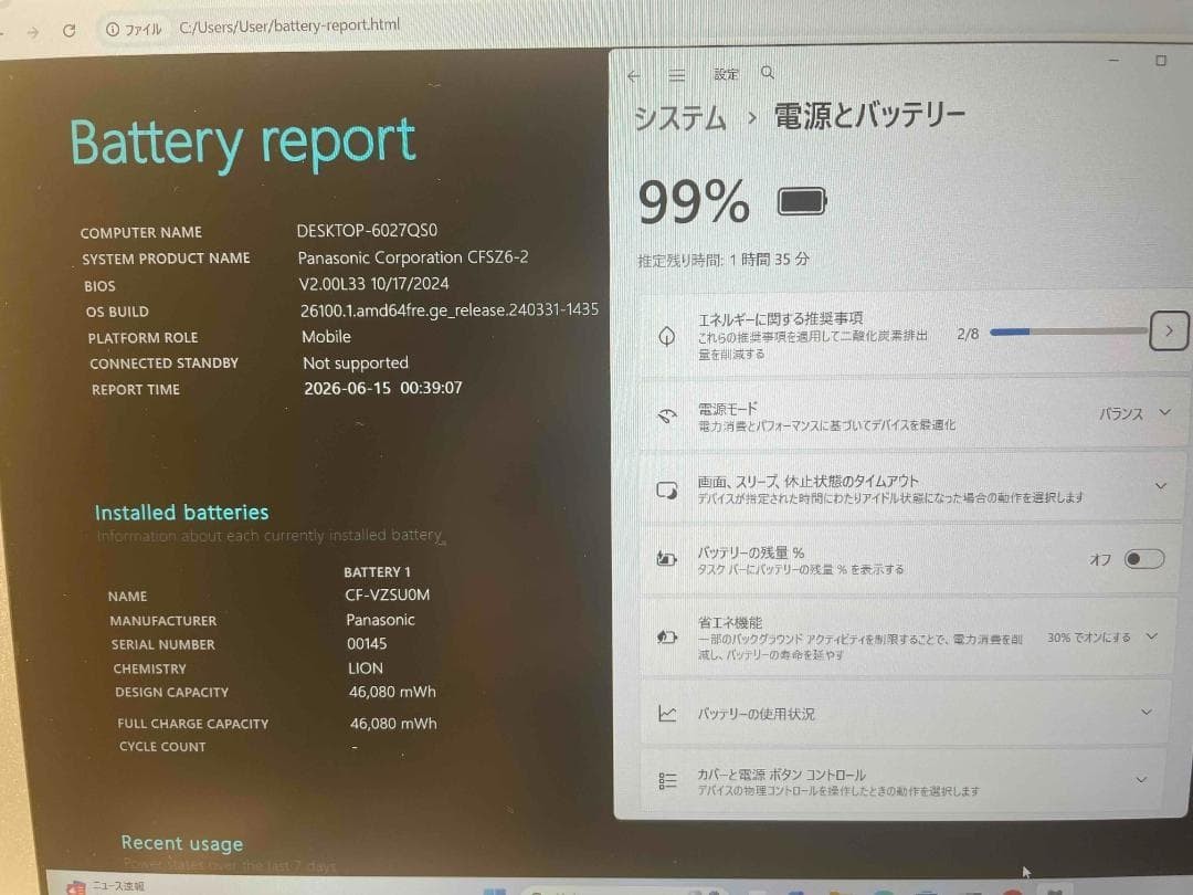 Panasonic Let’s Note CF-SZ6 Core i5-7300U 8GB 128GB SSD Win11 Pro DVD Office