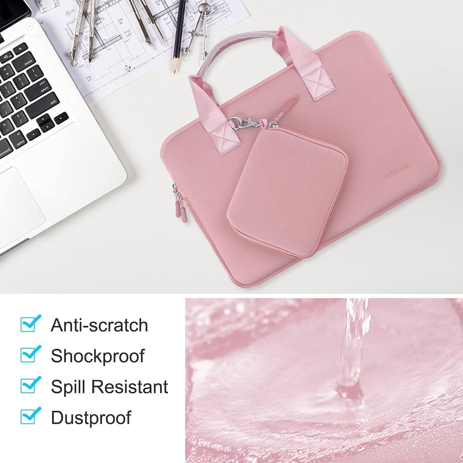 Neoprene Laptop Sleeve for 14 Inch Notebooks, Compatible with MacBook Pro, Bag