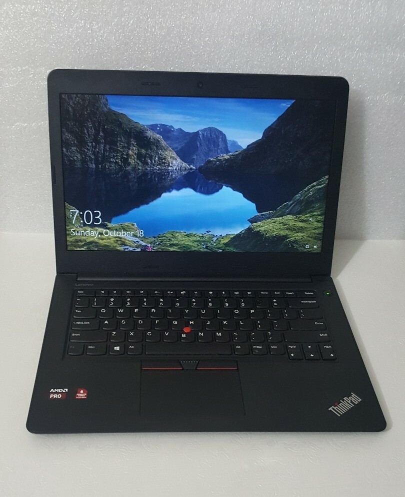 Excellent Lenovo ThinkPad E475 14″ A6-9500B 2.3GHz 4GB 256GB Ssd Win 10 Pro