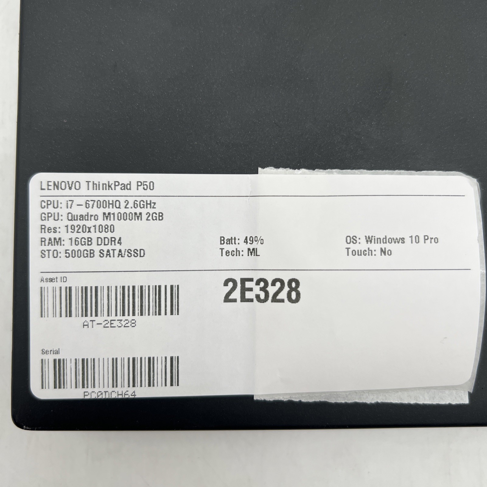 Lenovo ThinkPad P50 I7 6700HQ 2.6GHz 16GB RAM Quadro M1000M 500GB SSD Win10P