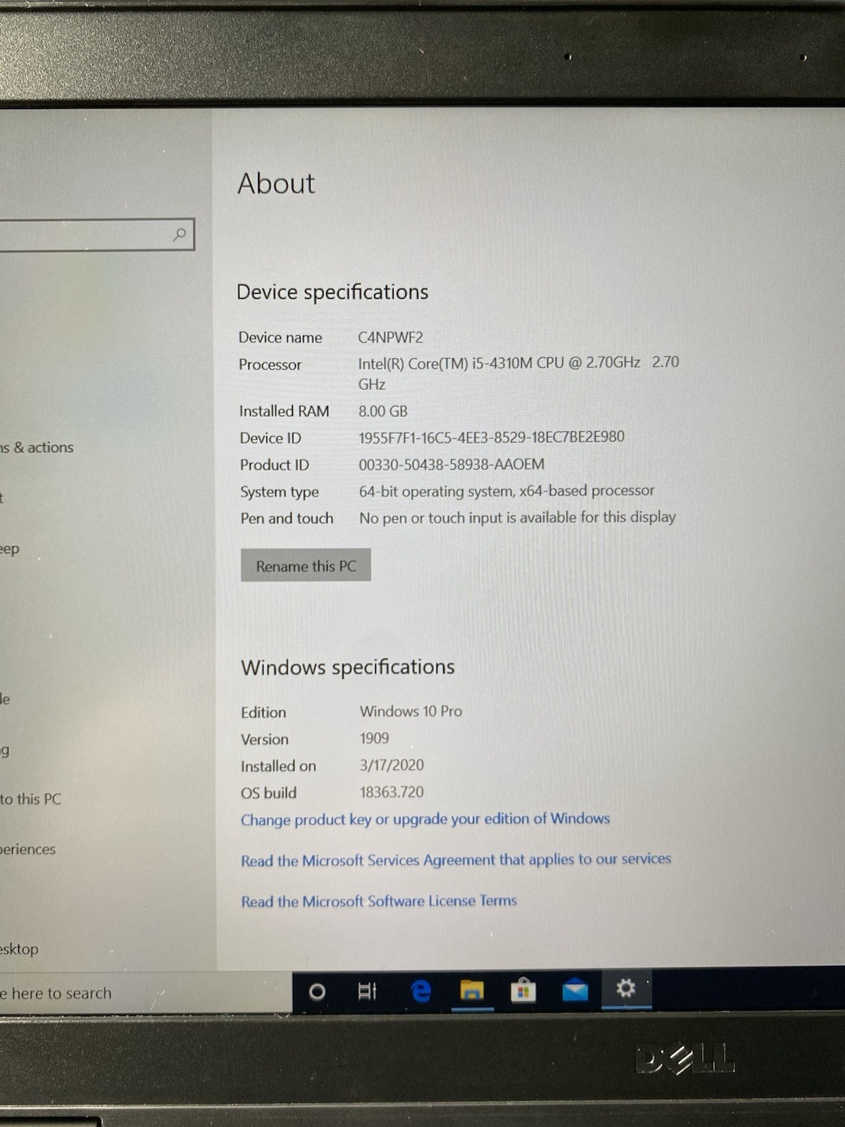 Dell Latitude E6440 14in Laptop i5-4310M 2.70GHz 8GB SSD Windows 10 Pro