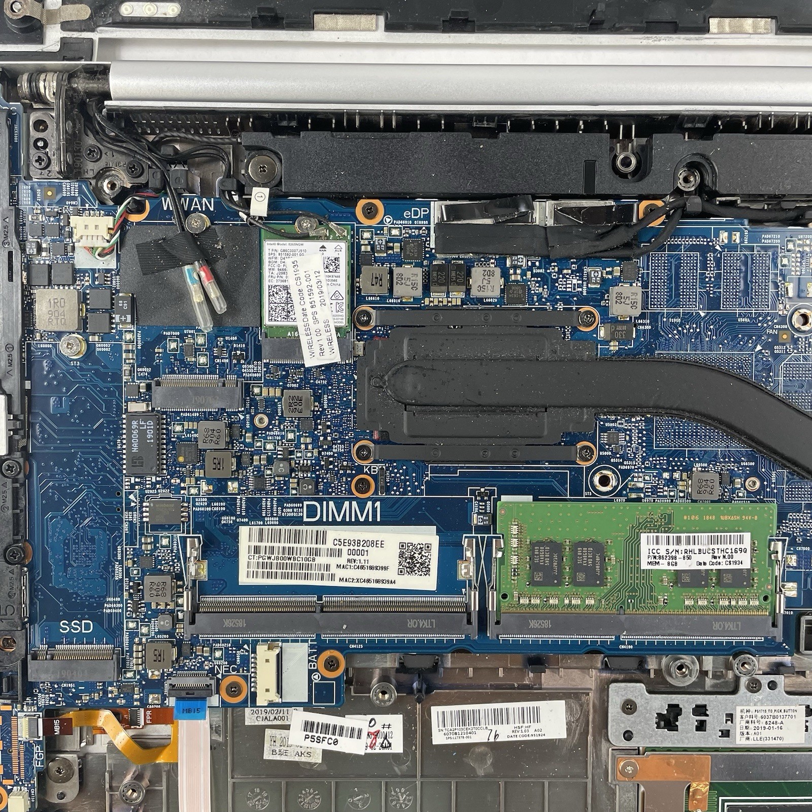 HP EliteBook 850 G5 15.6″ i7-8650U 1.90 GHz 8 GB RAM No SSD/OS/AC