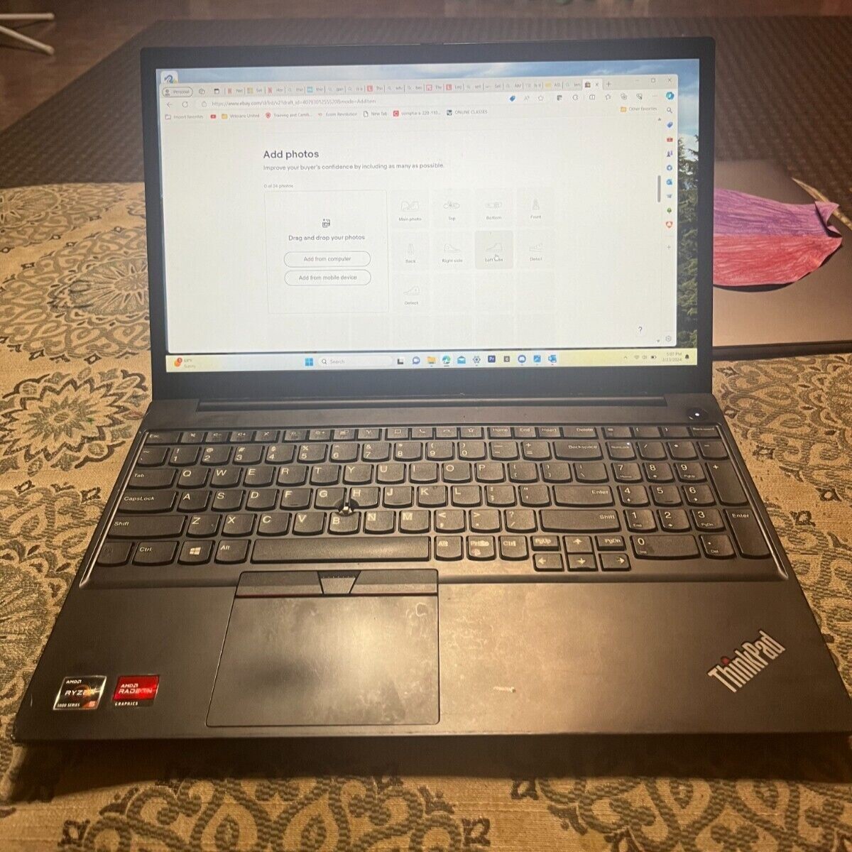Lenovo ThinkPad E15 GEN3 14.6″ FHD win 11 pro – AMD Ryzen 5-5500U 8GBram – 256gb