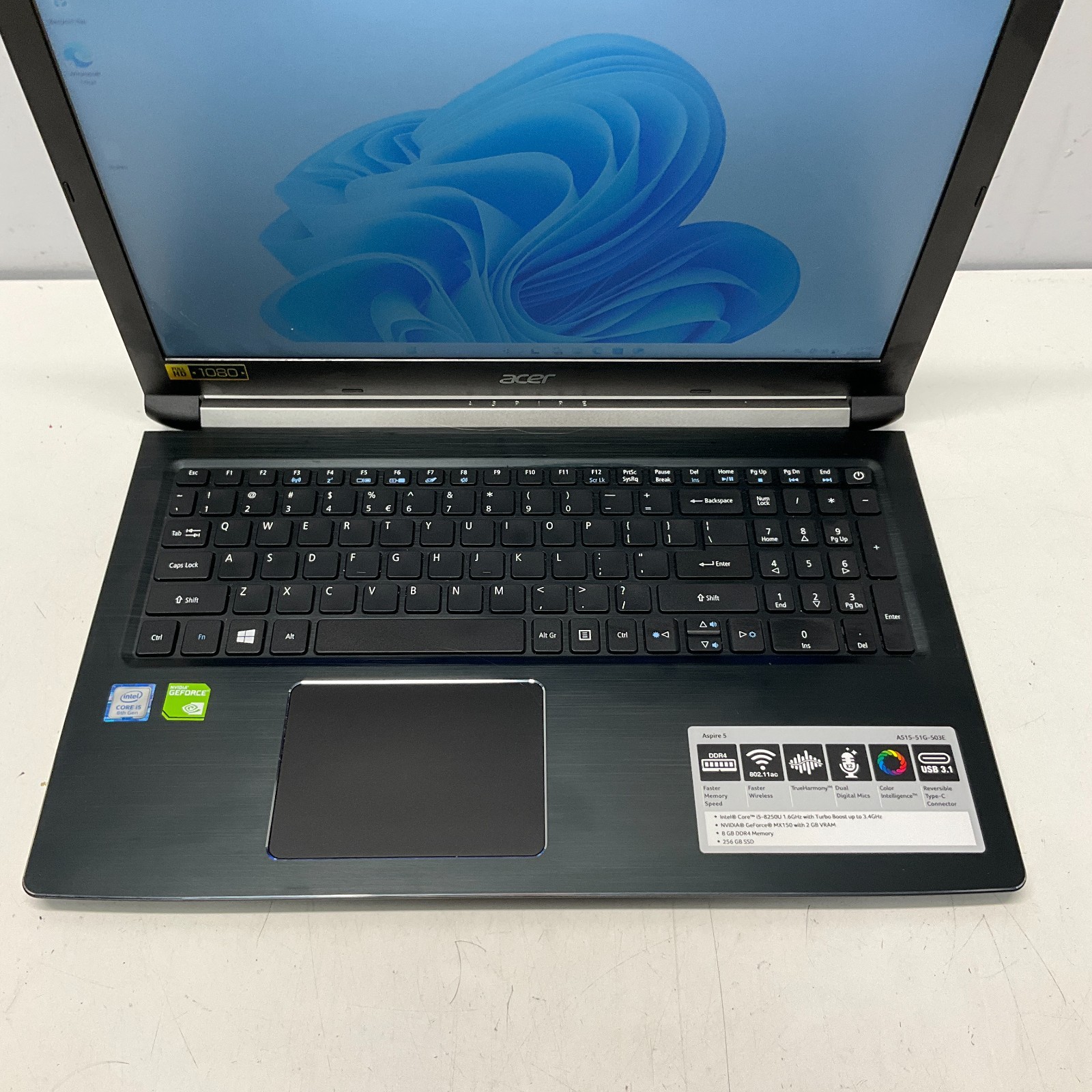 Acer Aspire A515-51G 15.6″ Intel i5-8250U 8GB 256GB SSD NVIDIA MX150 Windows 11