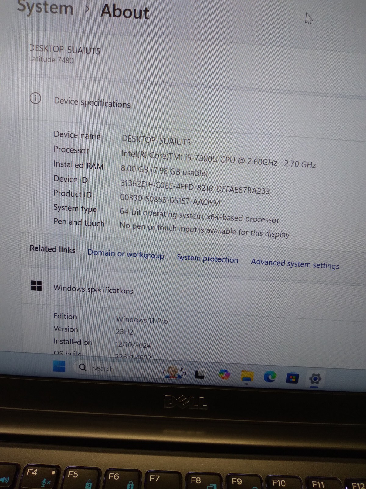 DELL Latitude 7480,7th Gen core i5 ssd 128 gb 8 gb ram 2.60ghz windows 11 pro