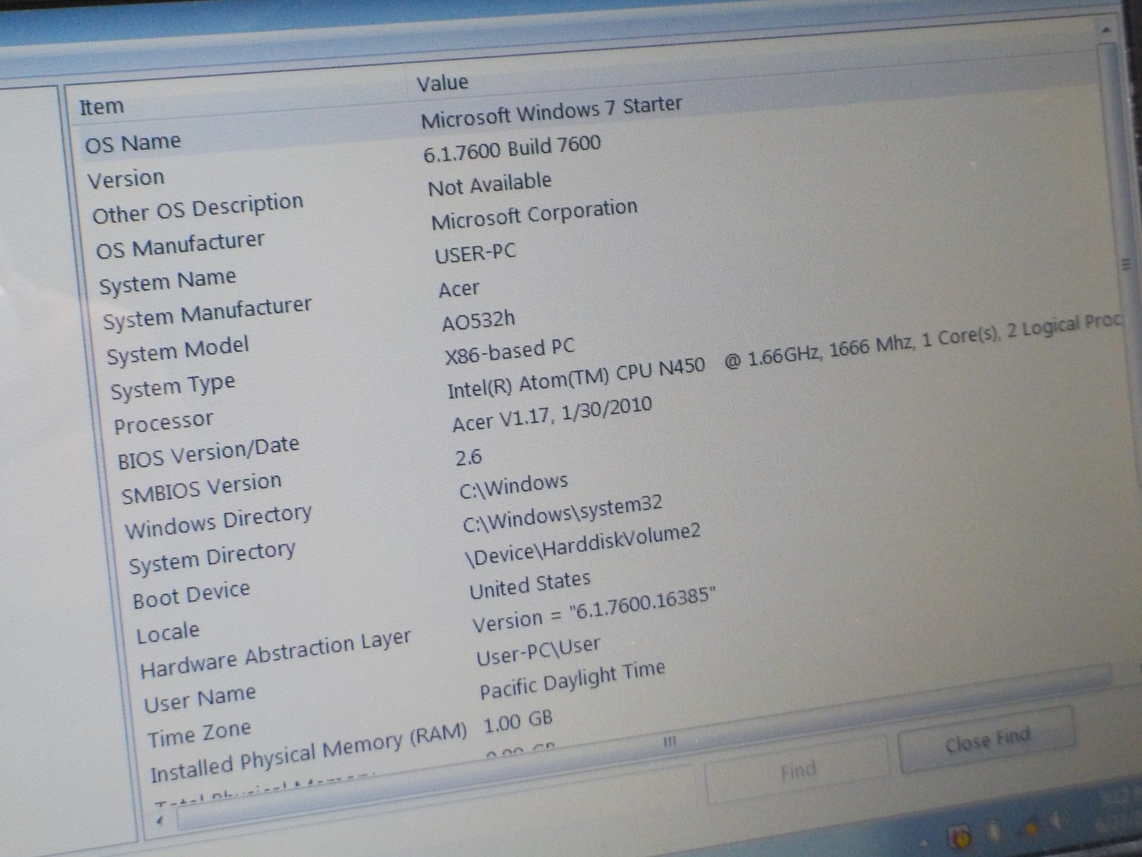 Acer Aspire One NAV50 10.1″ Laptop Netbook Computer Windows 7 160GB 1GB RAM 1.66