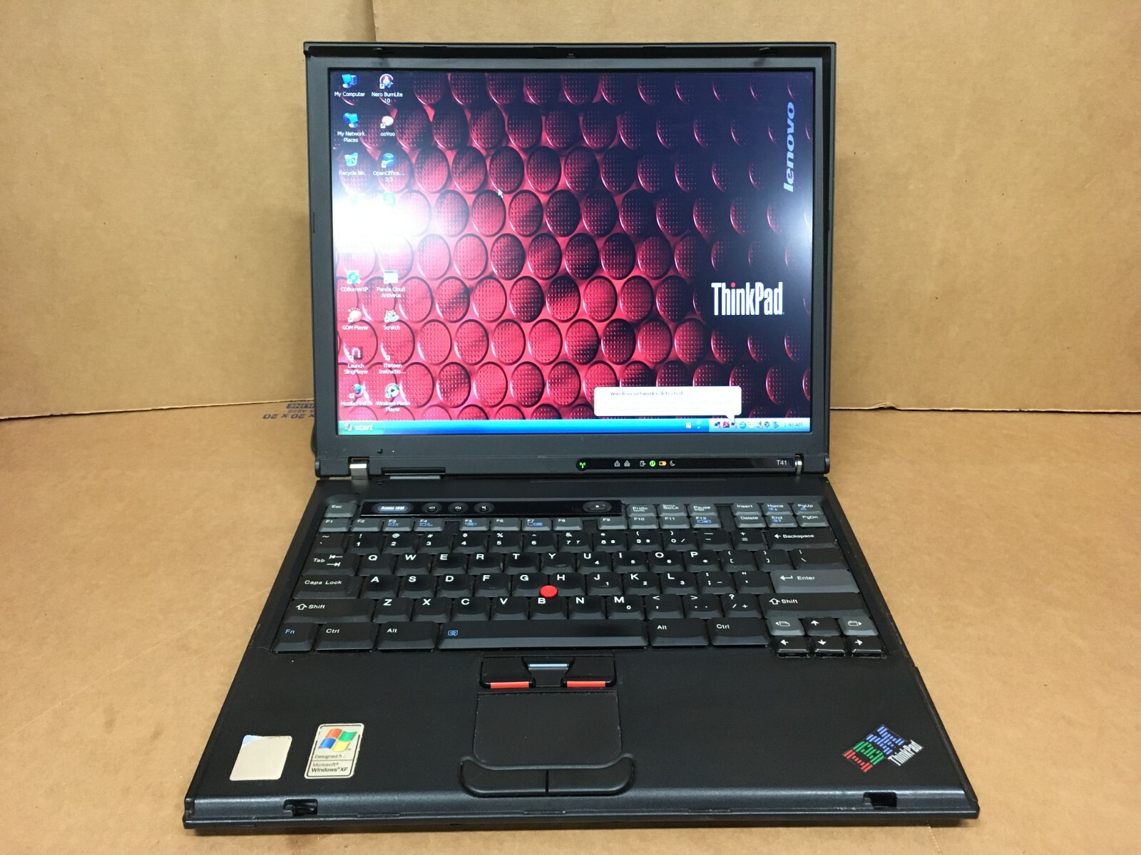 IBM THINKPAD T41 Vintage Laptop 1.60GHz 512MB RAM 80GB HDD WINDOWS XP SP3 ATI 75
