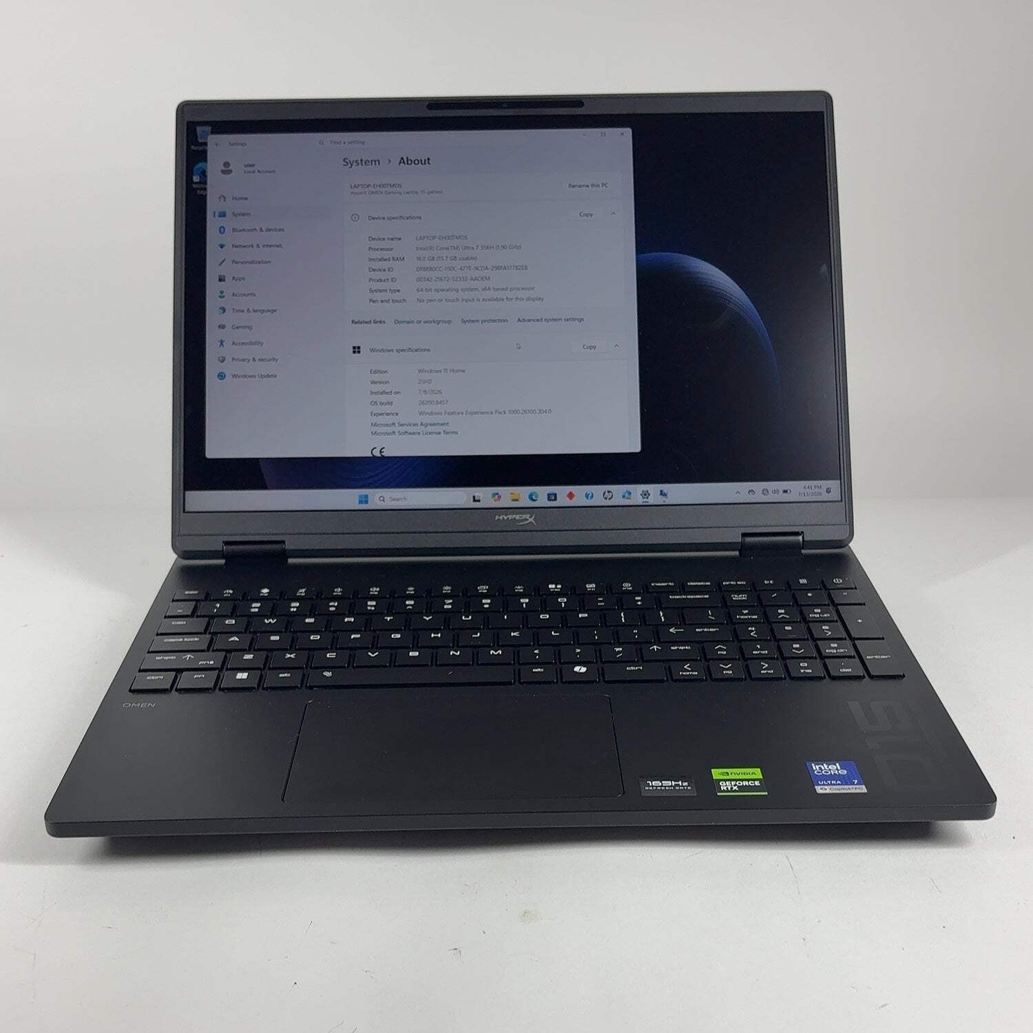 HP Omen 15-GA0099NR 16″ Core Ultra 5 225H 1.9GHz 16GB RAM 1TB SSD