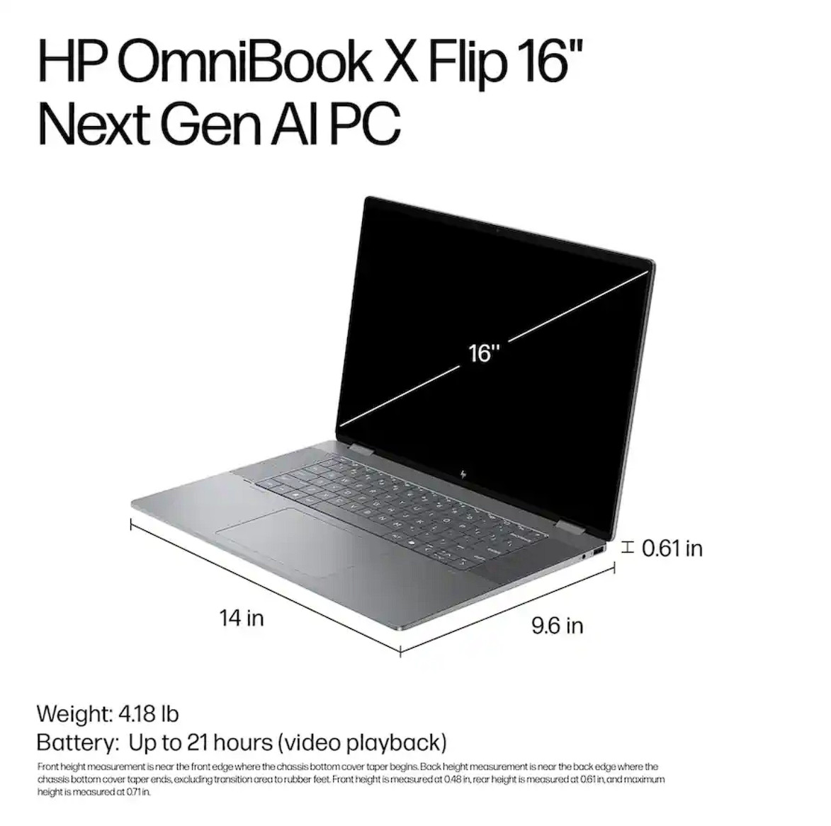 HP OmniBook X Flip 16″ 2K Touch Laptop AMD Ryzen AI R5-340 16GB RAM 512GB SSD