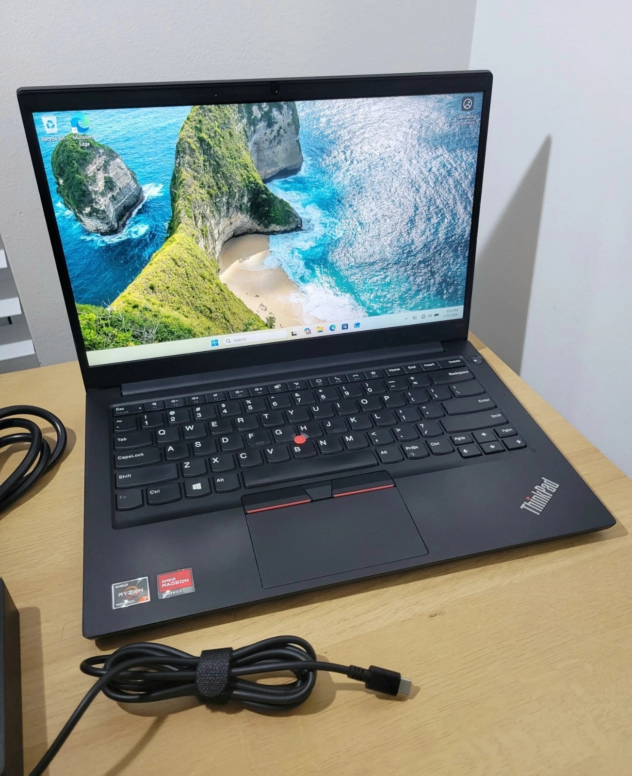 Lenovo ThinkPad E14 Gen 3 Ryzen 7 with Radeon Graphics 14″ 16Gb 256Gb Ssd. Good