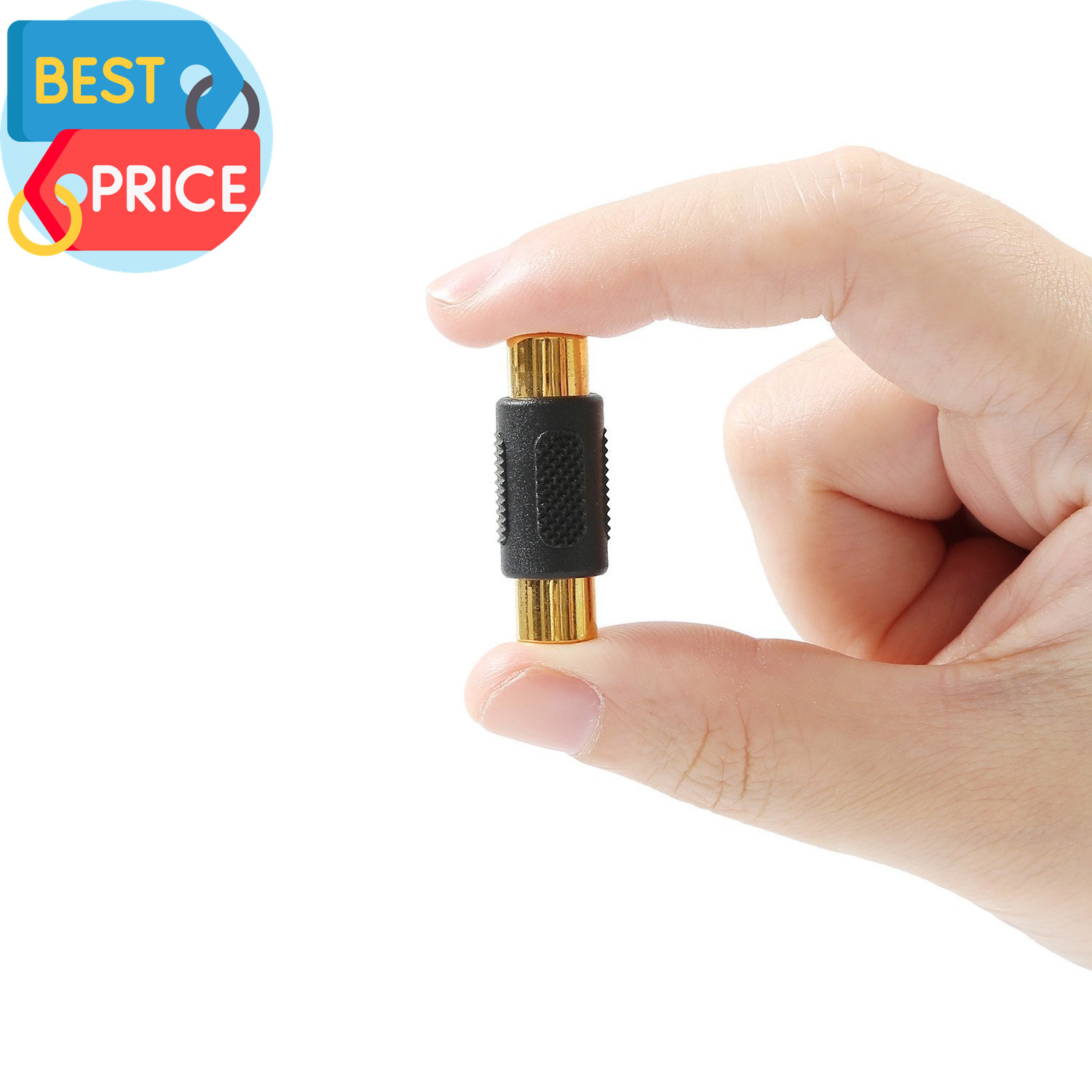 10 Pack RCA Female to Female Coupler Audio Video Gold Adapter, for Phono, Speake