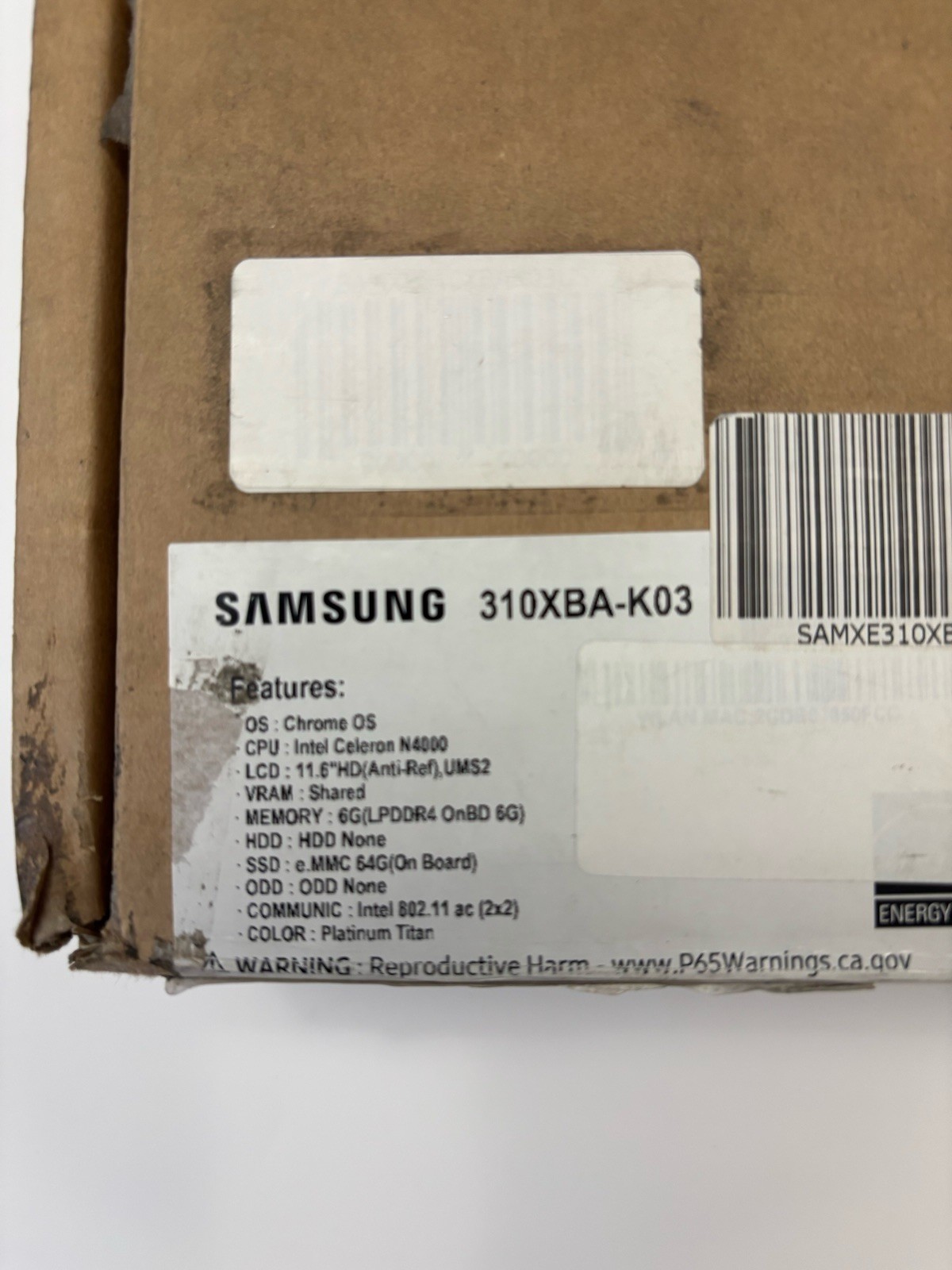 Samsung Chromebook 4 XE310XBA 11.6” Intel N4000 6GB RAM 64GB eMMC ChromeOS w/Box