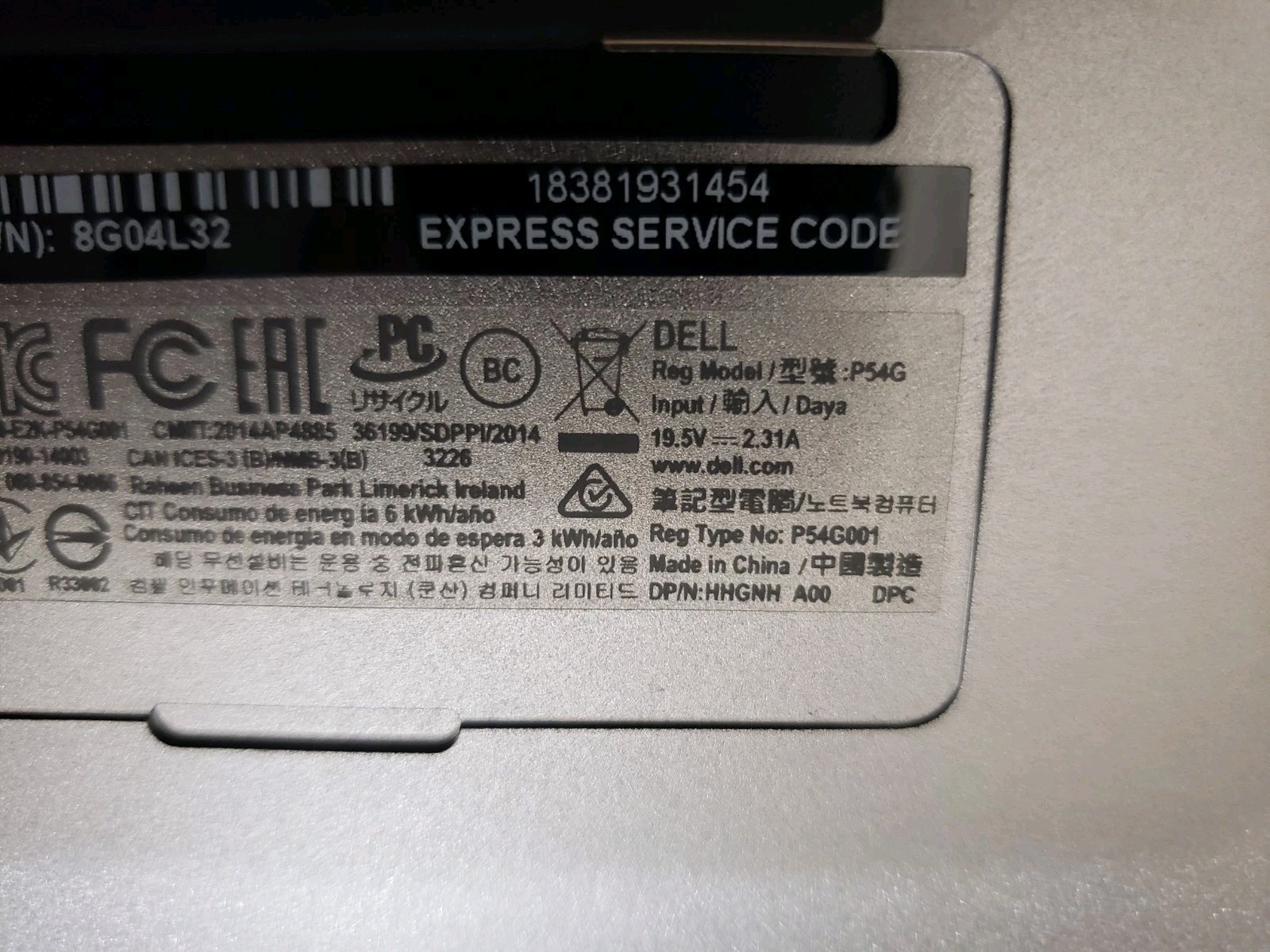 Dell XPS 13” P54G 128GB SSD Silver Laptop BATTERY WONT CHARGE Core i5 4gb Mem