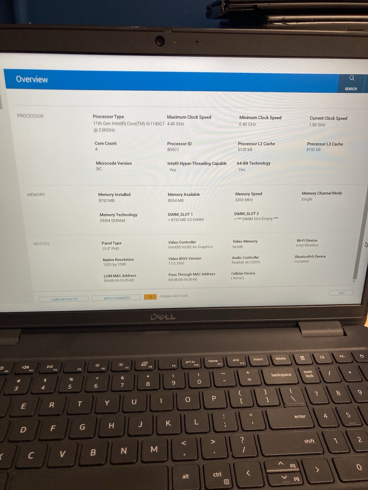 Dell Latitude 3520 15.6″ i5-1145G7 2.60 GHz 8 GB RAM No SSD/OS/AC – READ
