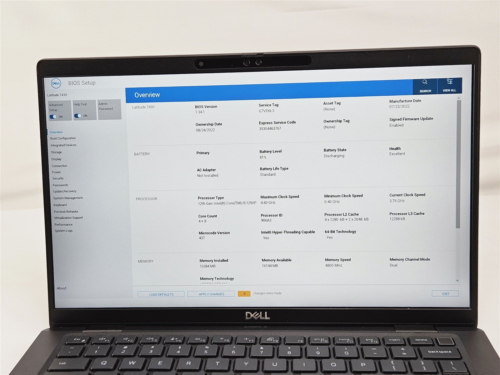 Dell Latitude 7430 Intel Core i5-1250P 16GB 256GB SSD 14″ Business Laptop