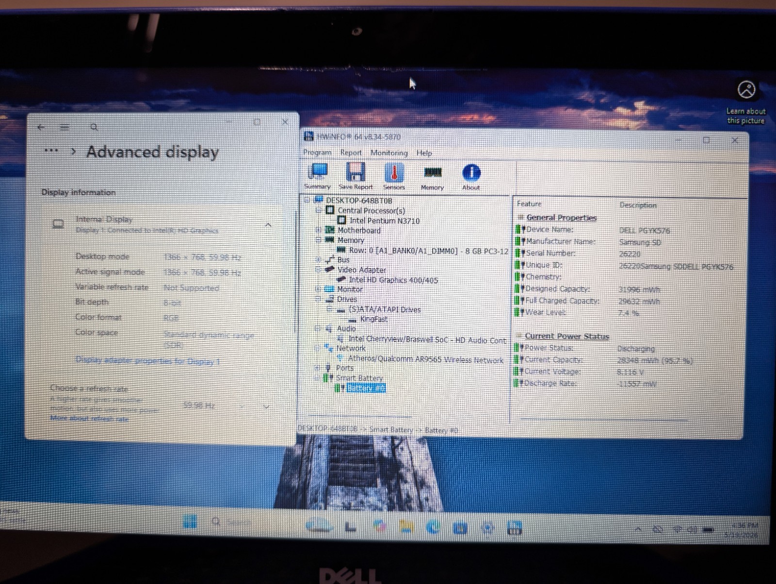DELL INSPIRON 11 3168 2-in-1 | PENTIUM N3710 8GB RAM 128GB SSD | BLUE