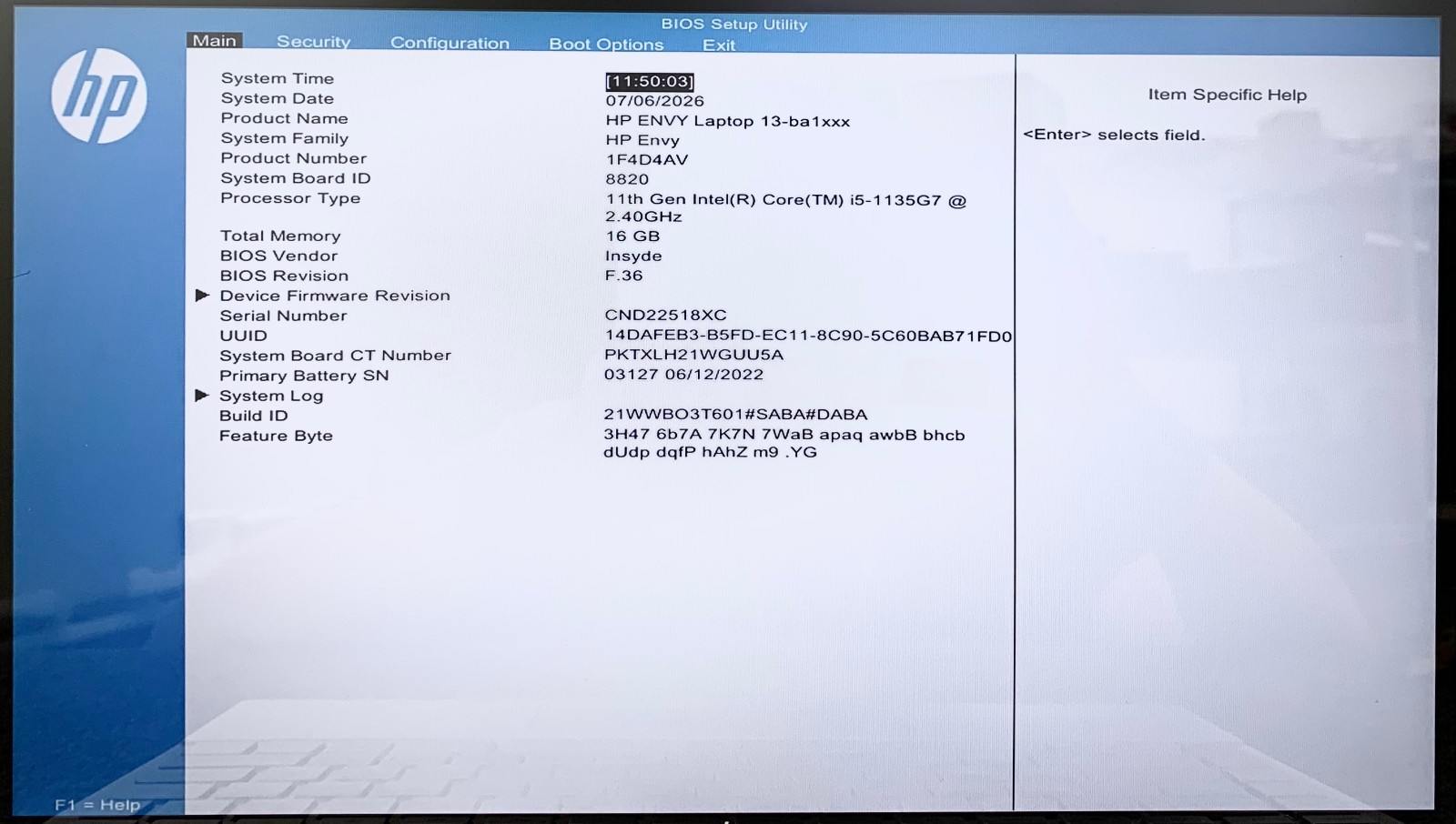 HP ENVY 13-ba1xxx 14″ Laptop i5-1135G7 16GB RAM 256GB NVMe, Remote Managed