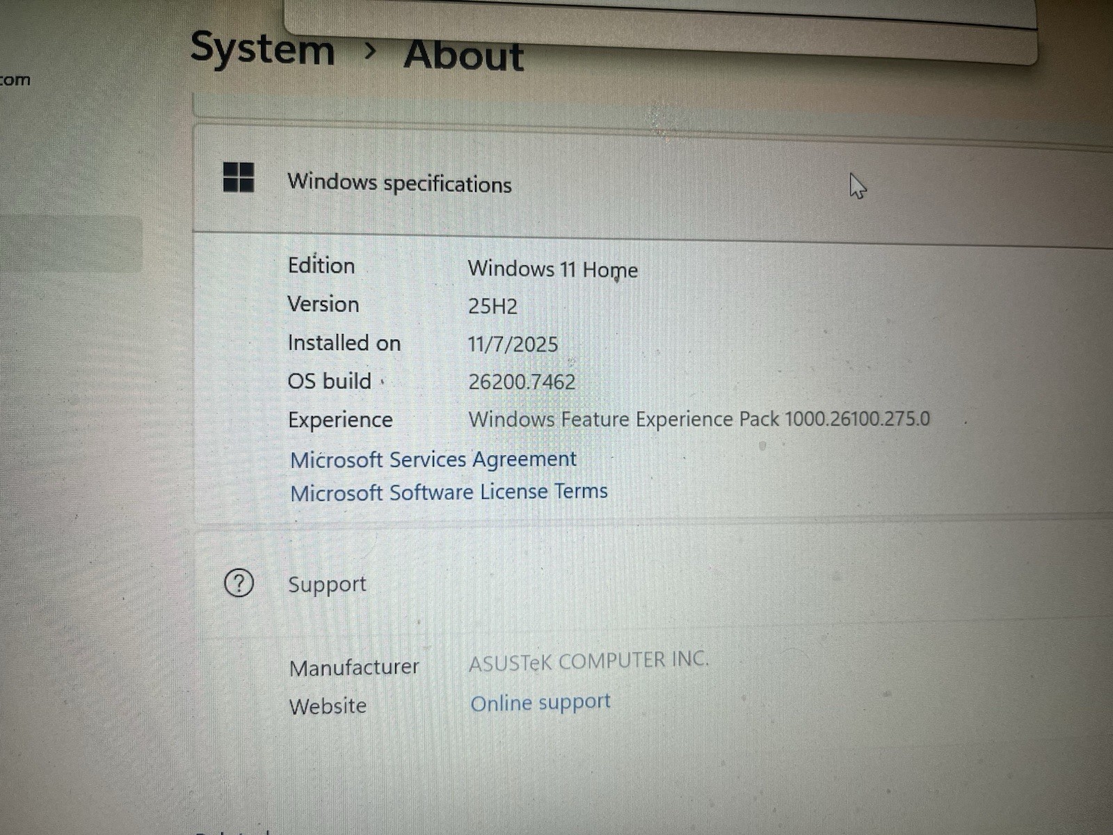 ASUS 14″ Laptop Intel Pentium Silver N6000 4GB RAM SSD Windows 11 Home Black