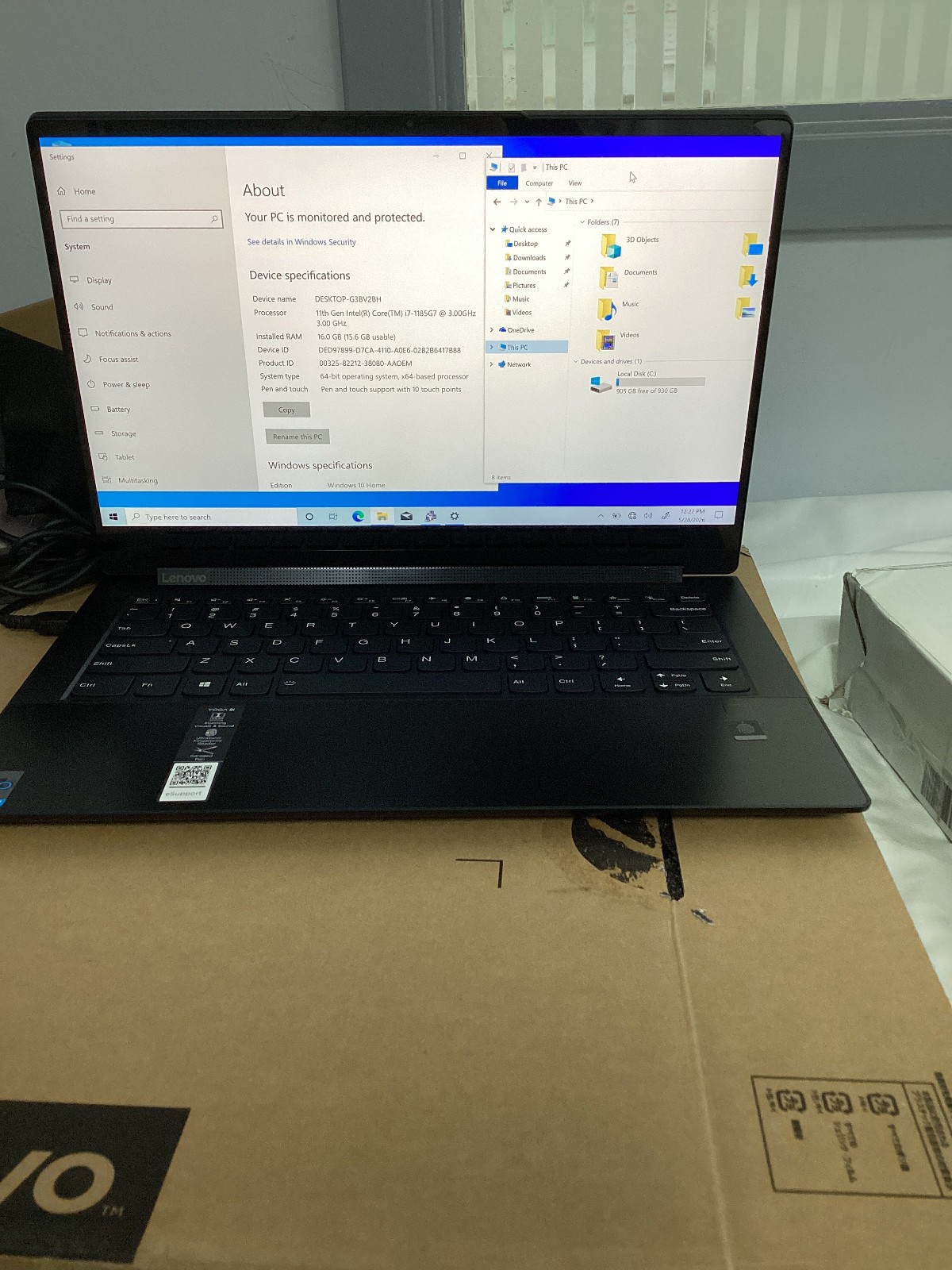 Lenovo Yoga 9 14 2-in-1 14 4K HDR Touch-Screen Laptop, Intel Core i7-1185G7-used