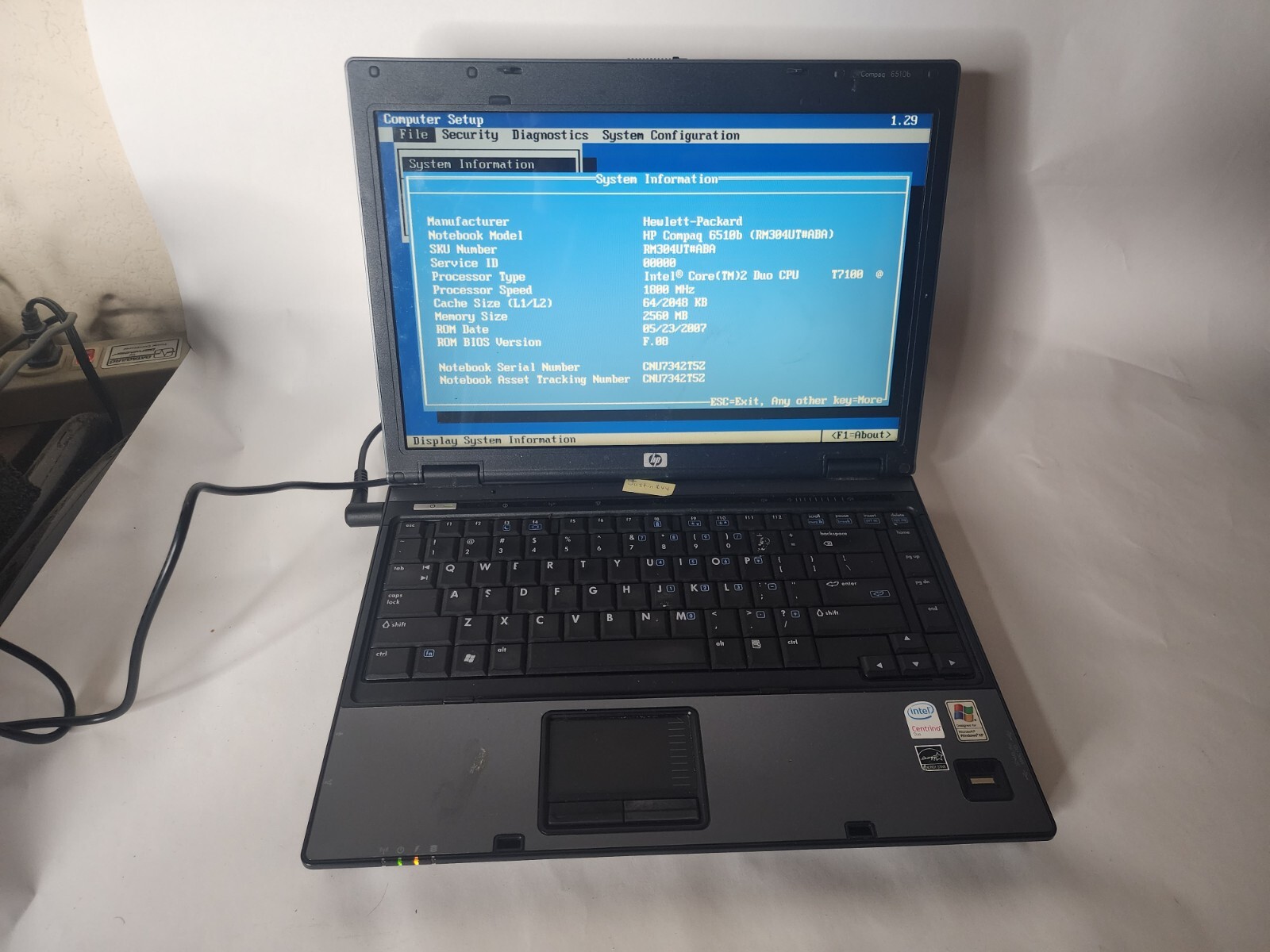 14.1” HP Compaq 6510b Laptop Core 2 Duo T7100 1.80GHz 2.5GB RAM 128gb Ssd