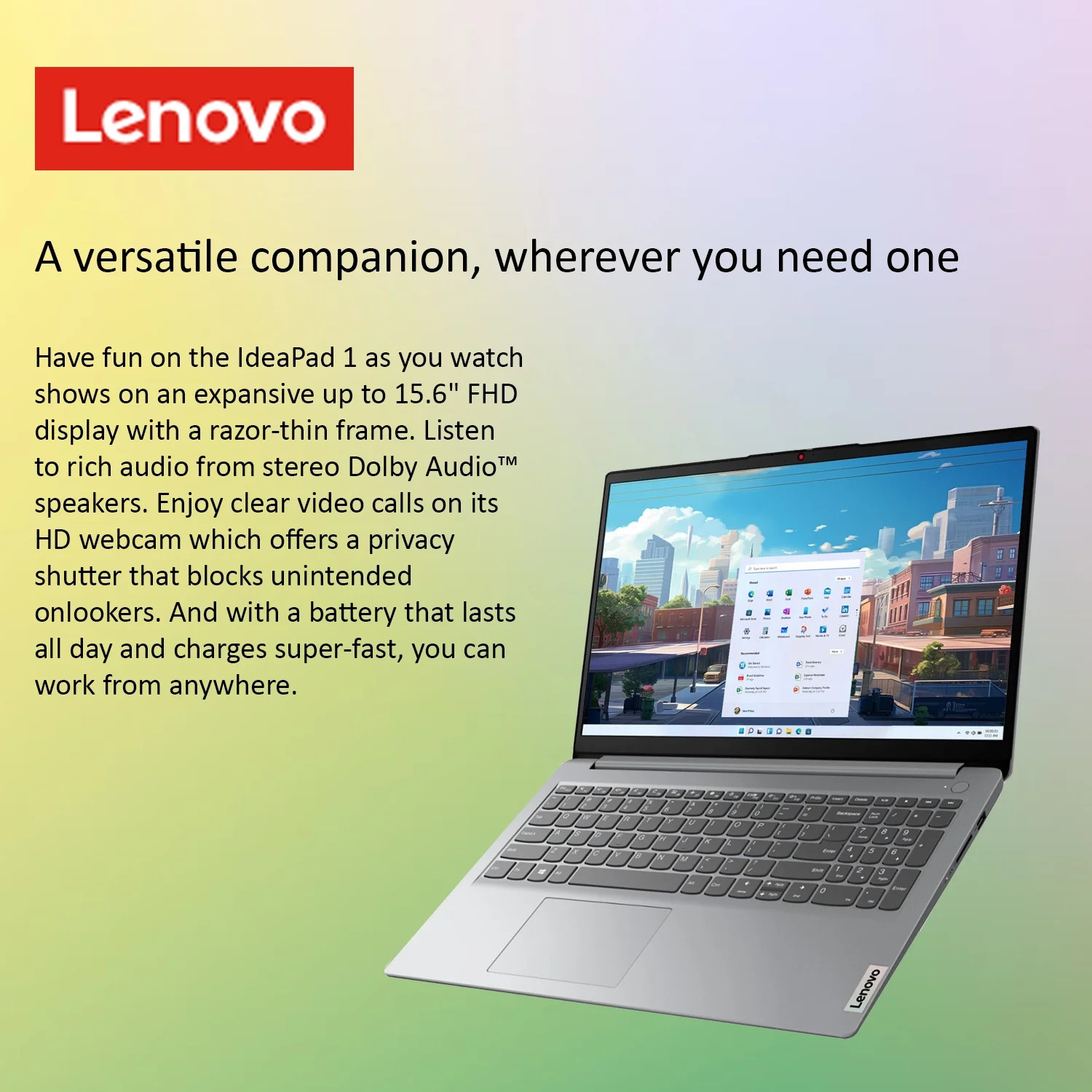 Ideapad 1 Student Laptop, 15.6″ FHD Display, Intel Dual Core Processor, 8GB RAM,