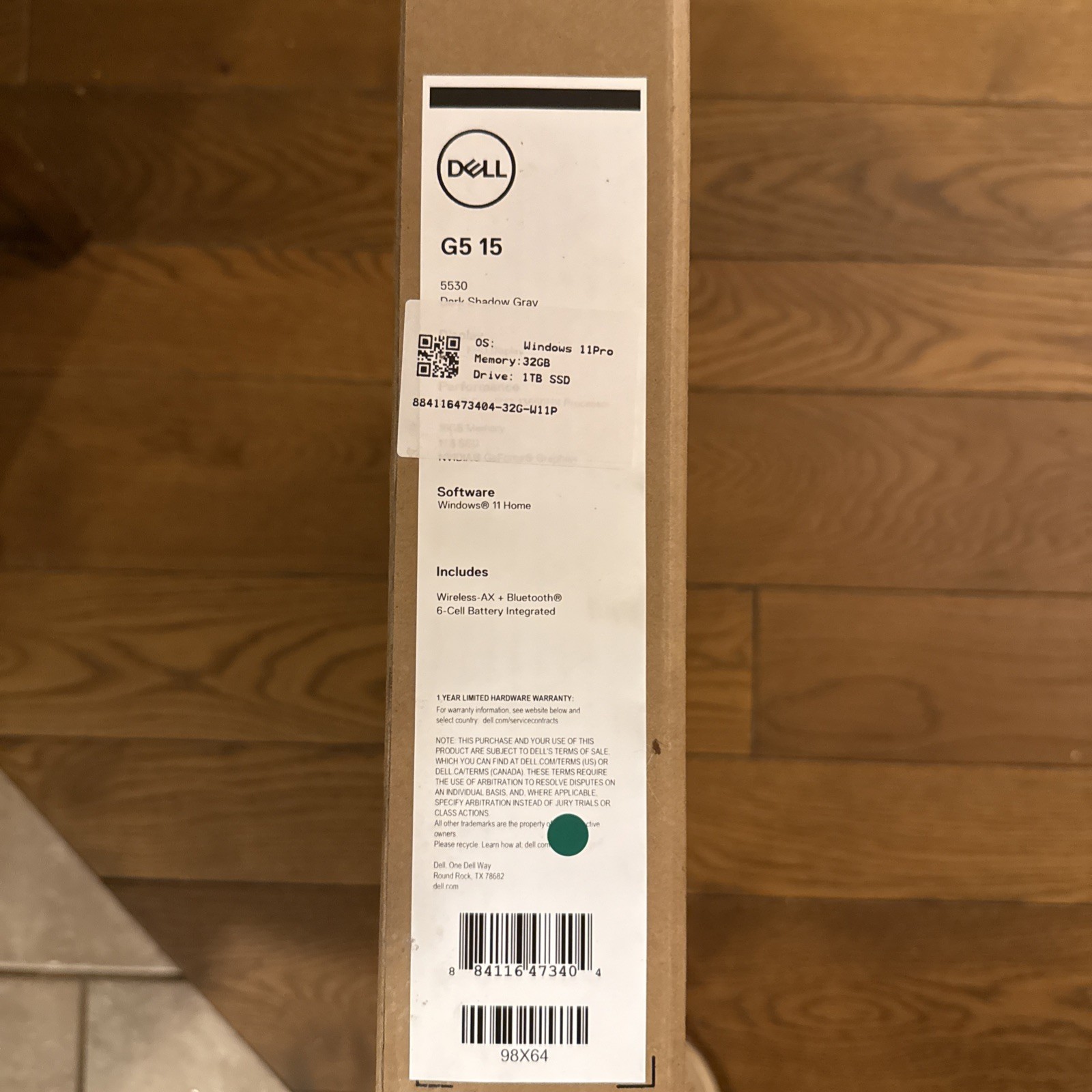 Dell G15 15.6″ Core i7-1365U Nvidia RTX 32GB RAM 1-TB Dark Shadow Grey