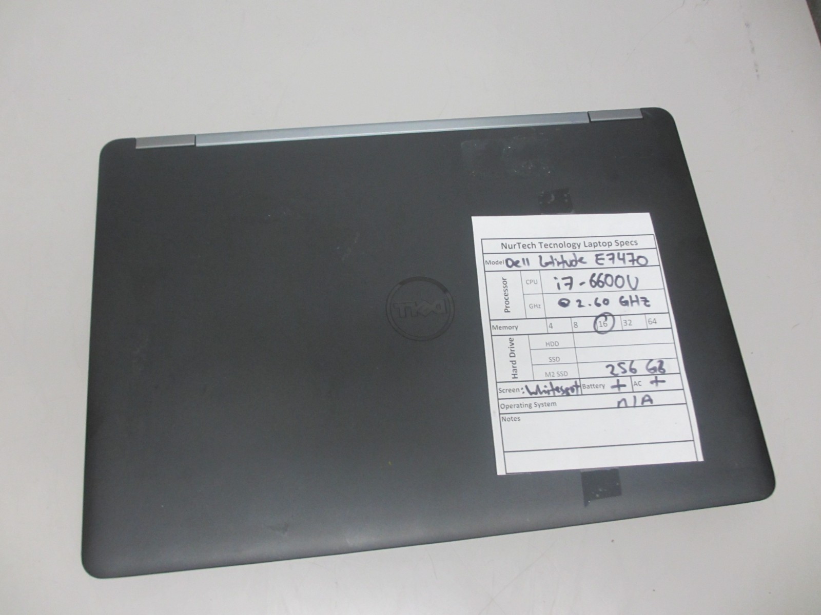 Dell Latitude E7470 i7-6600U 2.60GHz 16GB 256GB M2SSD Laptop w/ AC NOOS