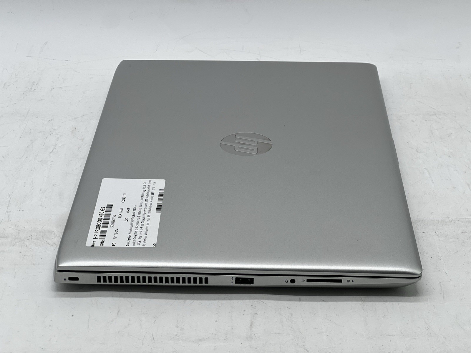 HP ProBook 450 G5, i5-8250U CPU, @ 1.60GHz, 8GB RAM-No HDD/OS/Adapter