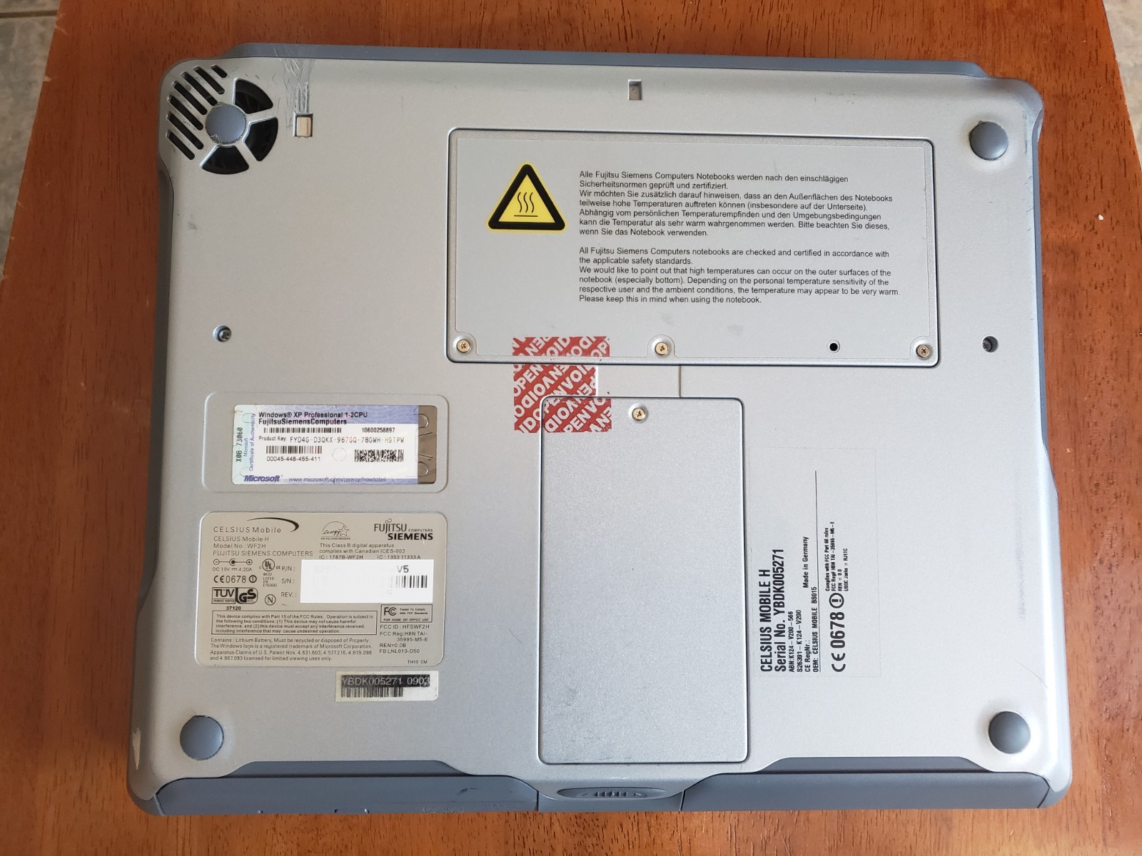 RARE Fujitsu Siemens Celsius Mobile H WF2H BS015 Nvidia 500 GoGL Wireless Kb Xp