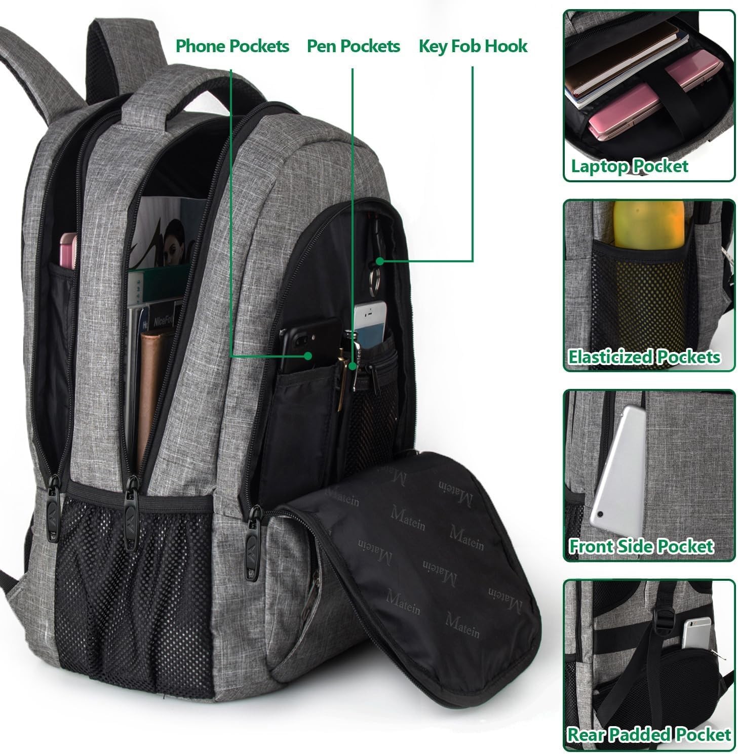 Travel Laptop Backpack, Business Anti Theft Slim Sturdy Laptops Backpack Fits 15