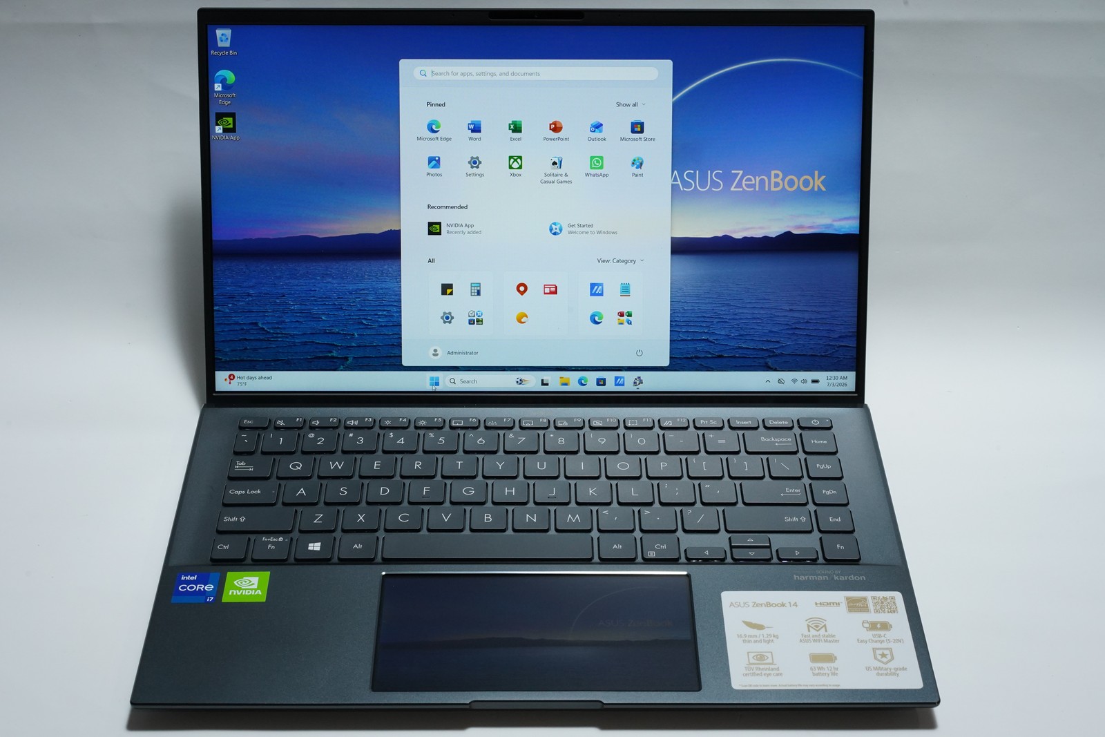 ASUS ZenBook 14 UX435EG Laptop i7-1165G7 16GB 512GB MX450 Pine Grey