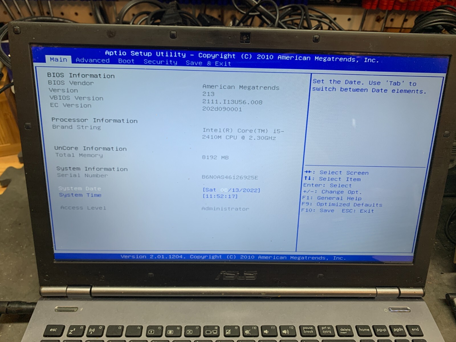 ASUS U56E -Intel i5-2410M @ 2.30GHz 8GB Ram / 1TB HD **LAPTOP ONLY**