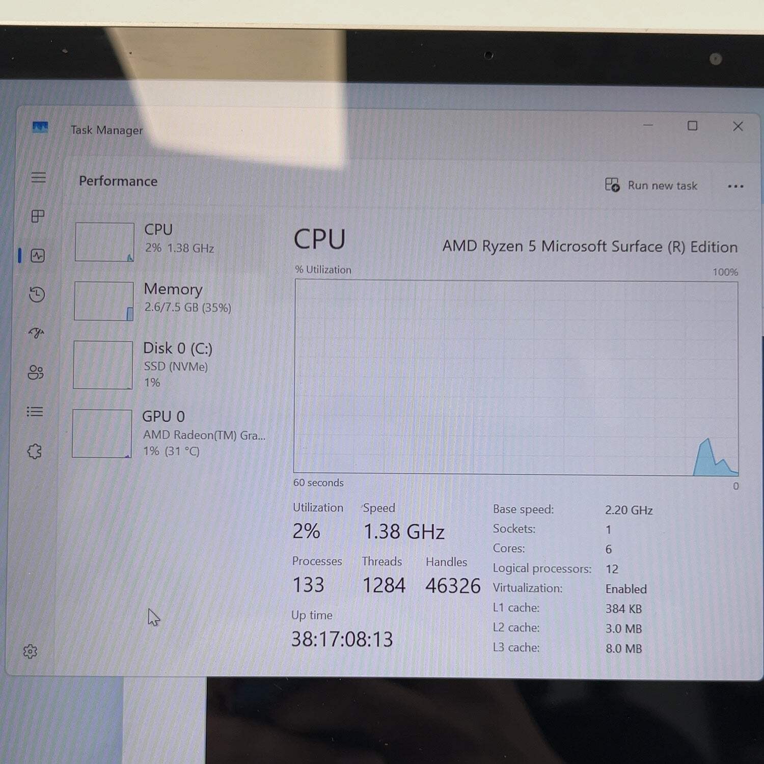 Microsoft Surface Laptop 4 1958 13.5″ Ryzen 5 Surface Edition 2.2GHz 8GB RAM 250