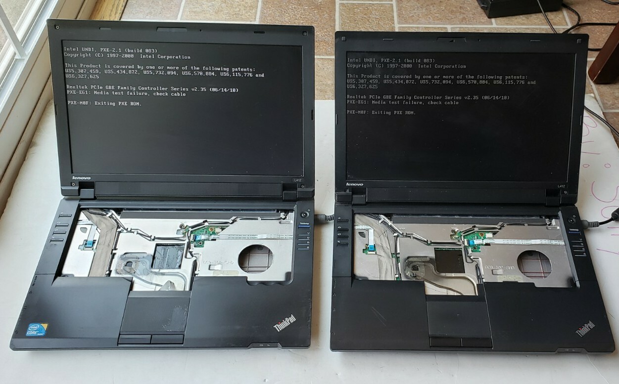 Lot of 2 Lenovo ThinkPad L412 Intel Core i3 0GB HDD 1GB RAM BOOT
